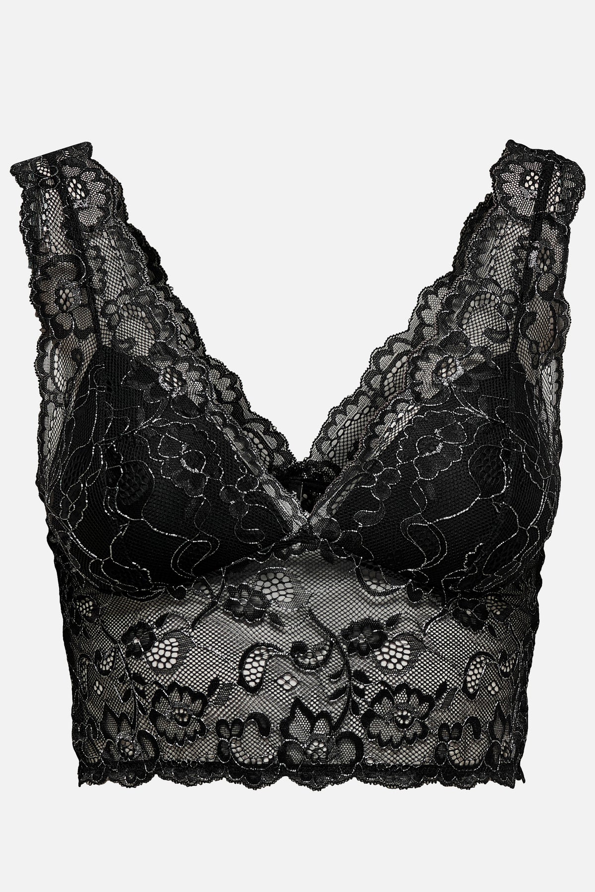 ONLCHLOE bralette in mesh con filo lurex - Black