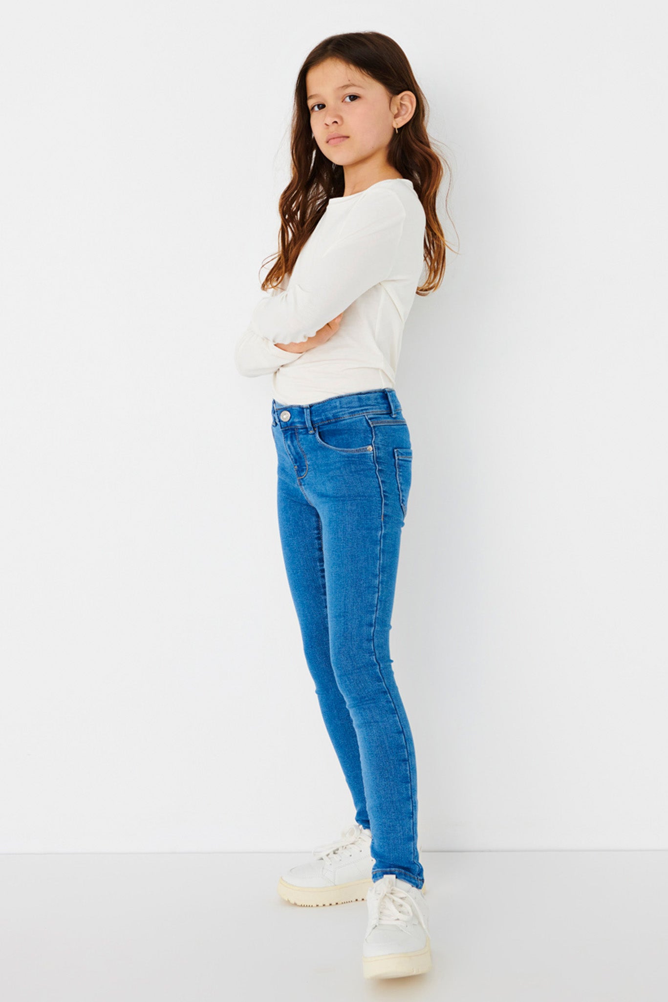 KONRAIN Skinny Fit Jeans - Medium Blue Denim