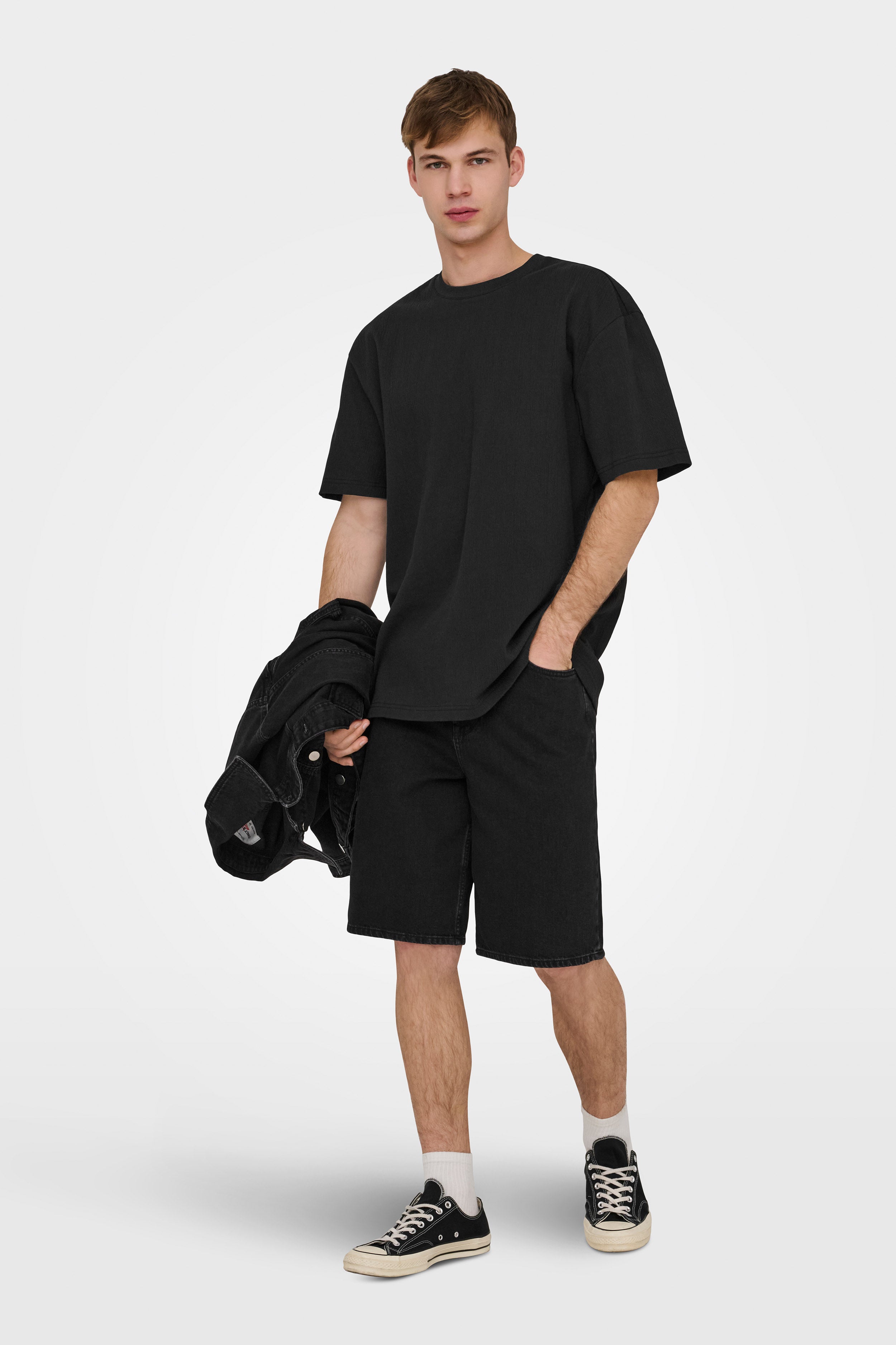 ONSEDDIE Strukturiertes T-Shirt - Black