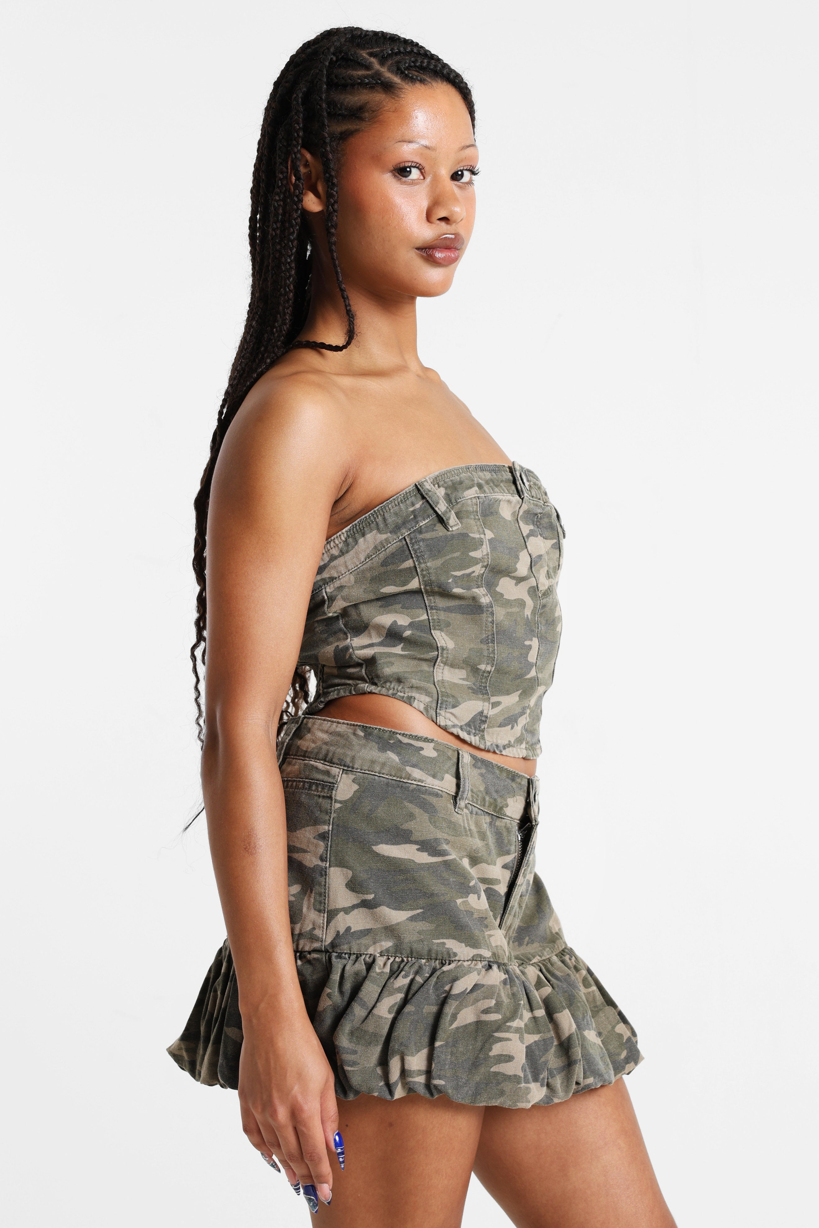 Jeans Bandeau-Crop Top - Camouflage