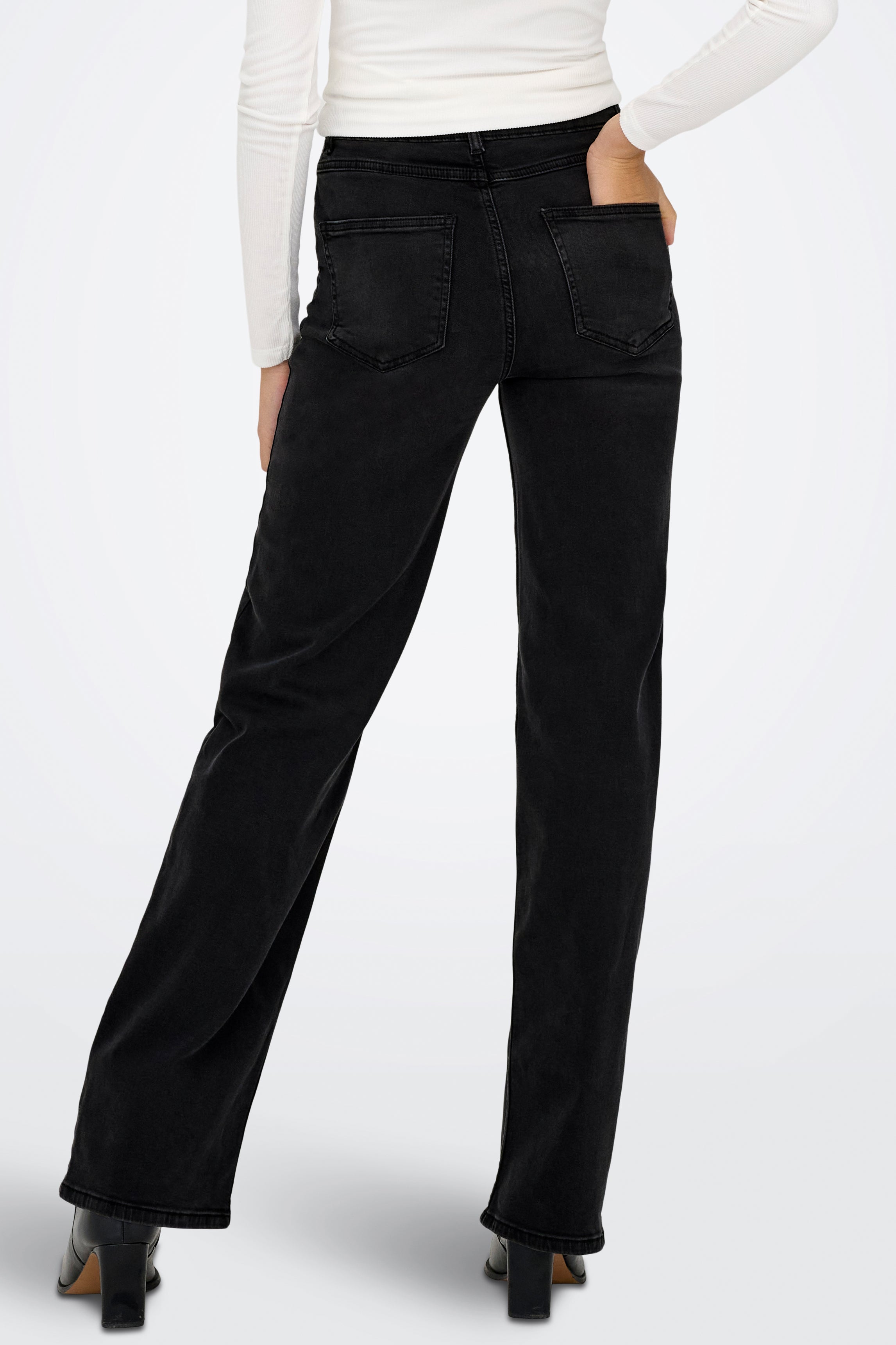 ONLLUNA Jeans a gamba larga L32 - Denim nero