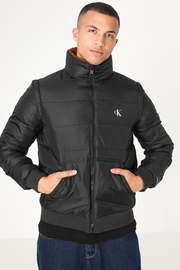 Veste matelassée réversible / Gilet - Black + Tortoise Shell
