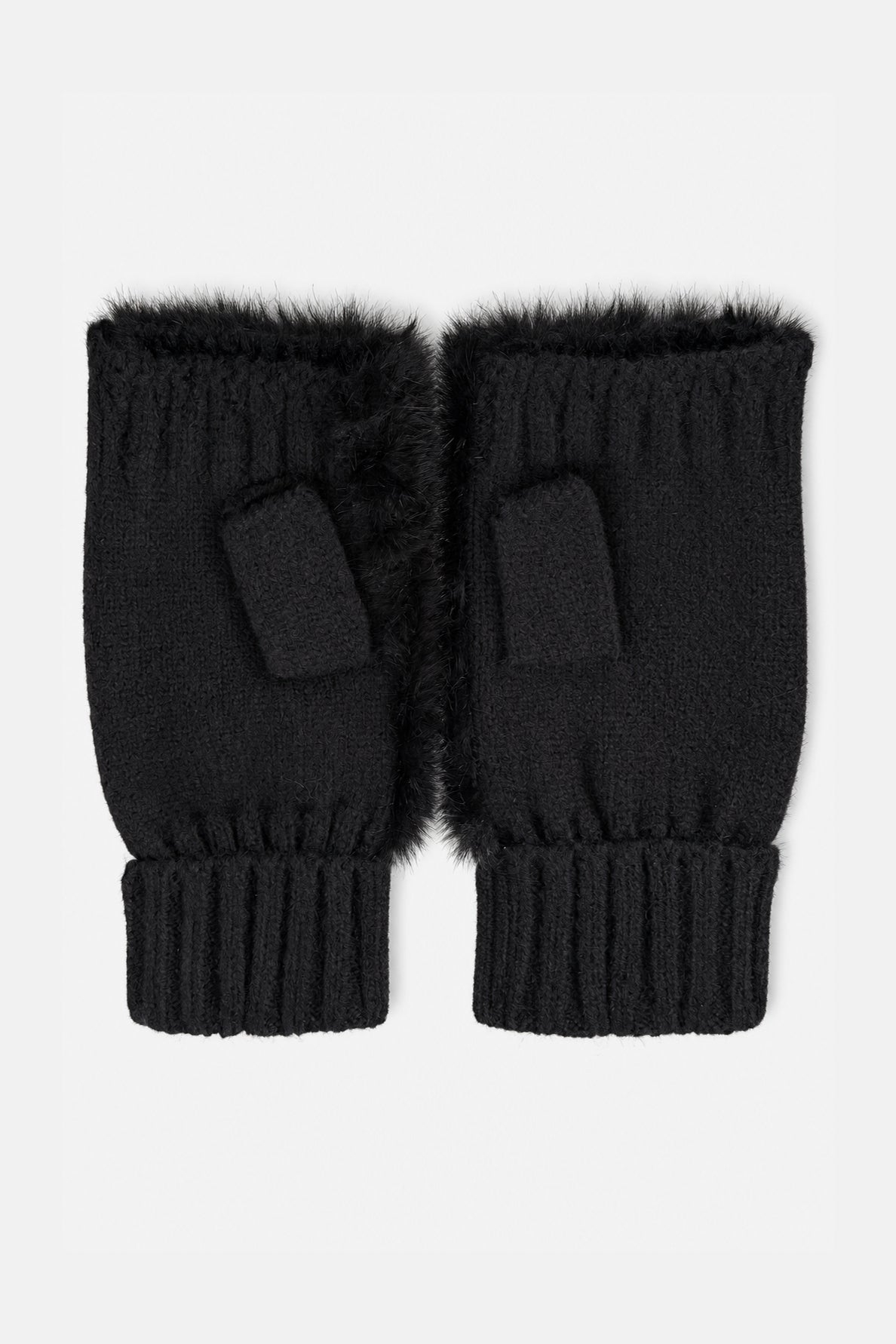 Mitaines en fourrure synthétique - Black