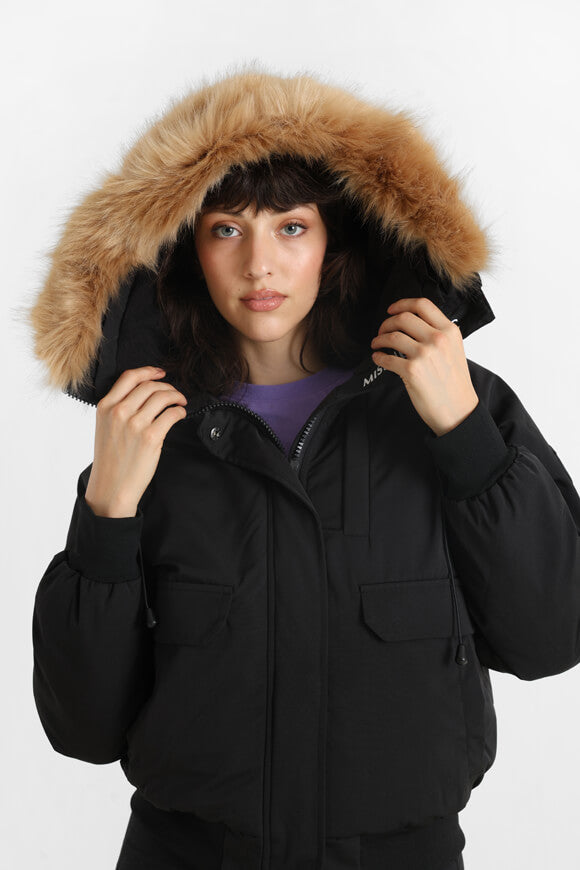 Wattierte Bomberjacke - Schwarz