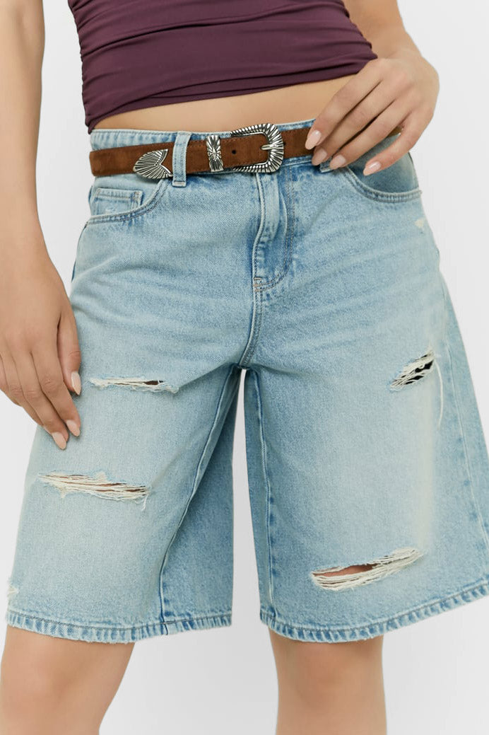Jeans Bermudashorts - Medium Indigo Wash