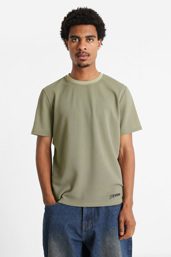 Strukturiertes T-Shirt - Kaki