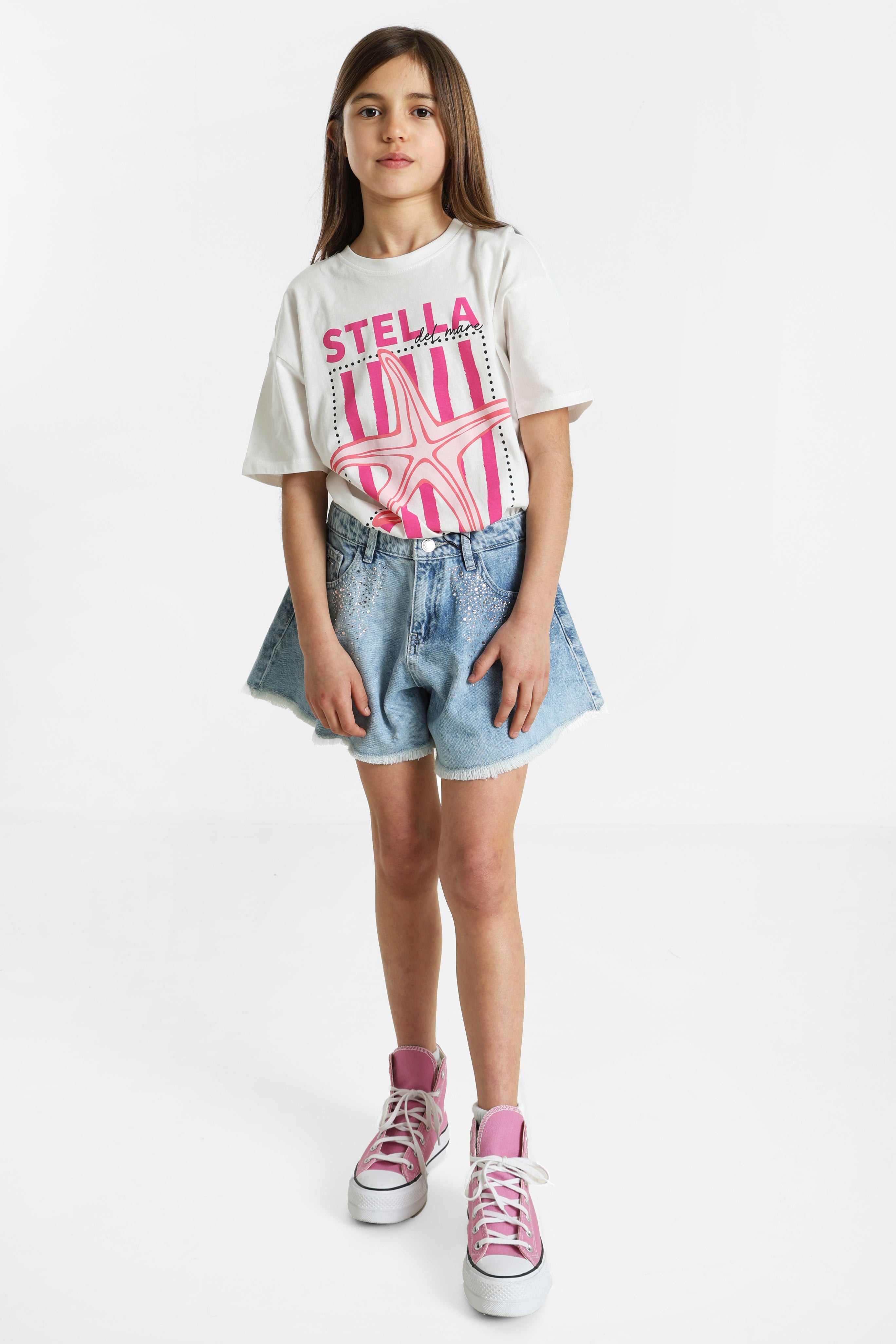 KOGJOANNA Oversize T-Shirt - Cloud Dancer + Pink