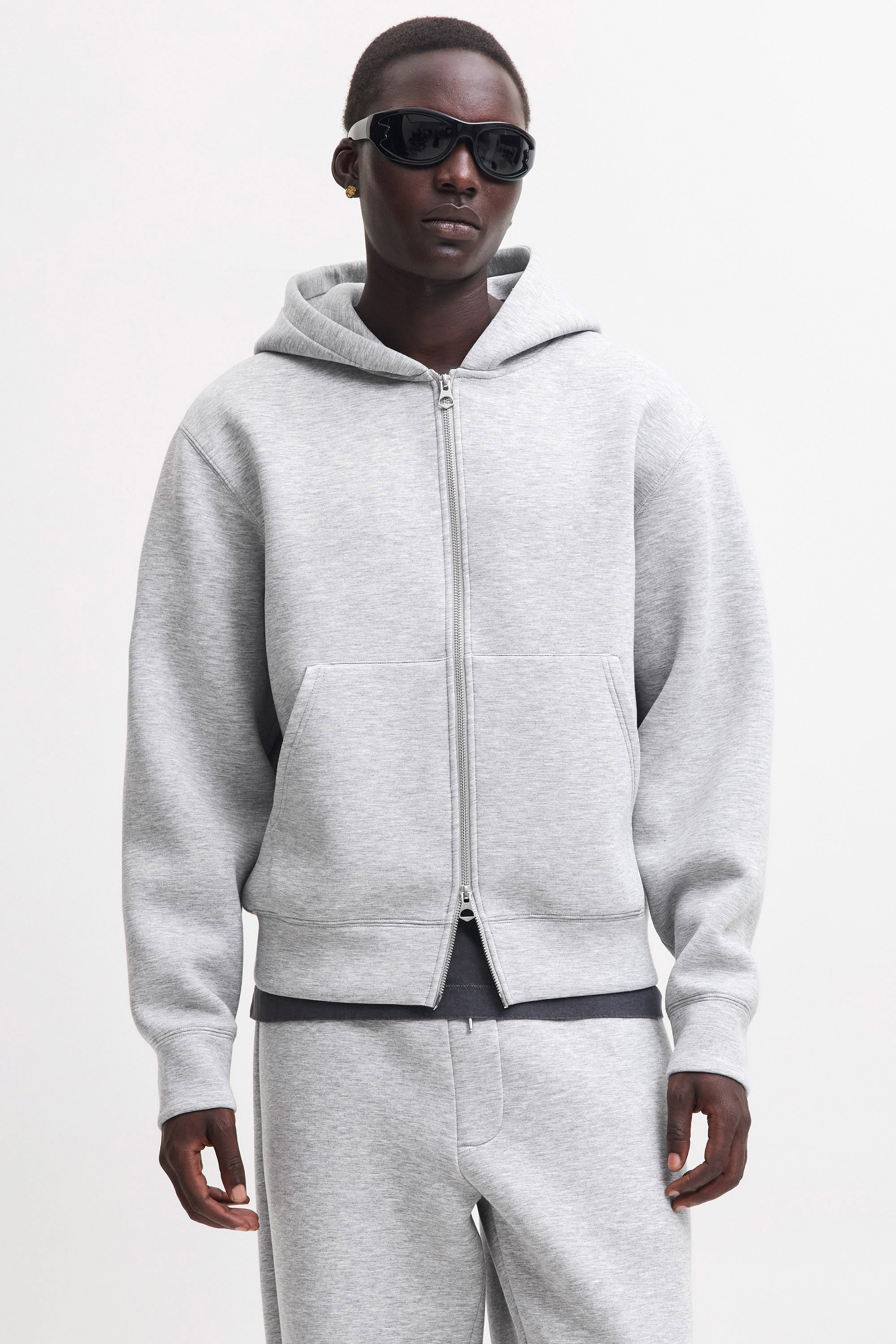 JCOLEGACY felpa con cappuccio e zip - Grey Heather