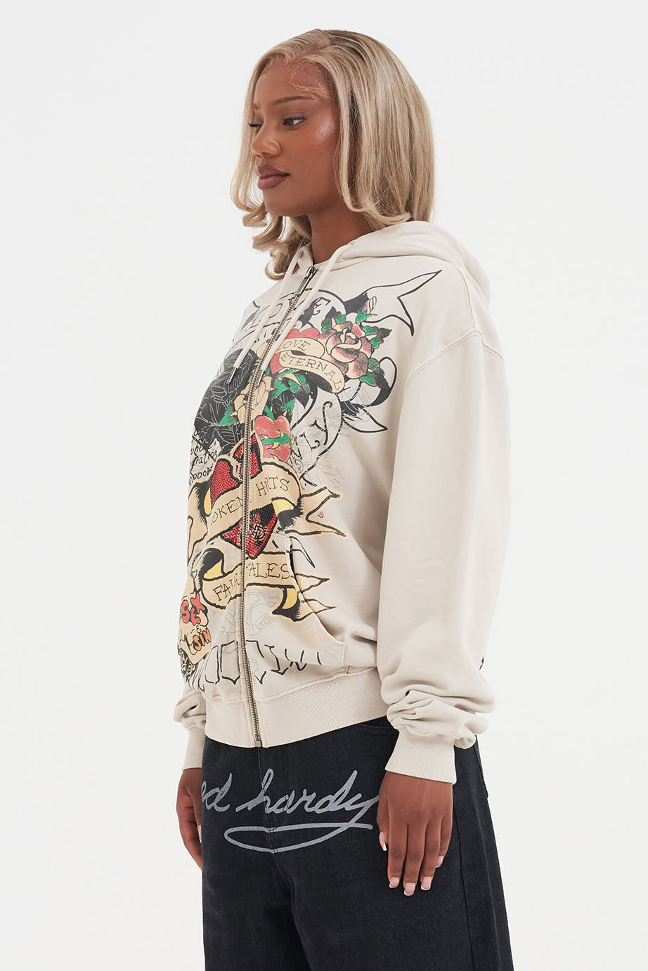 Giacca con cappuccio oversize - Offwhite