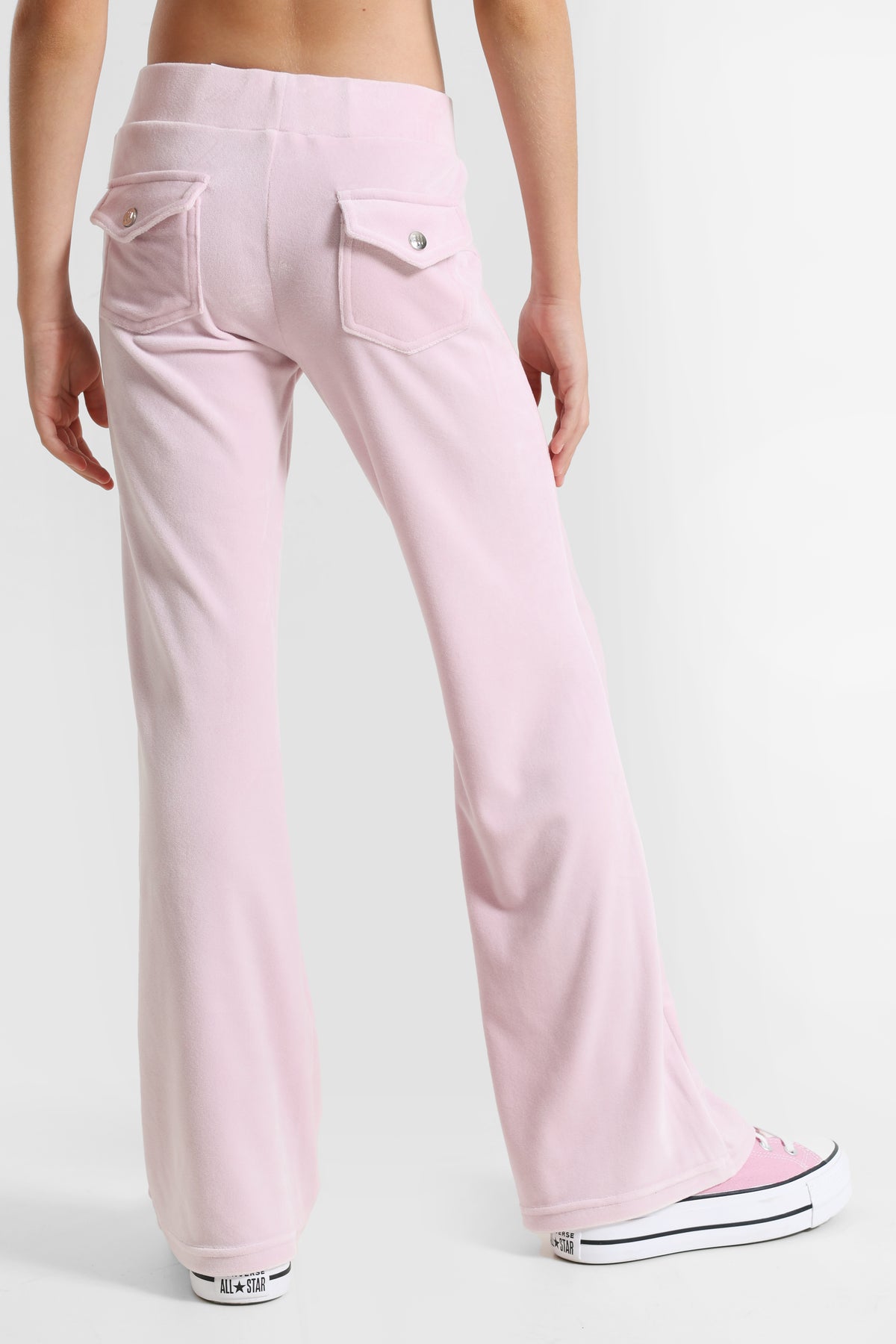 Pantalon flare en velours - Rose clair