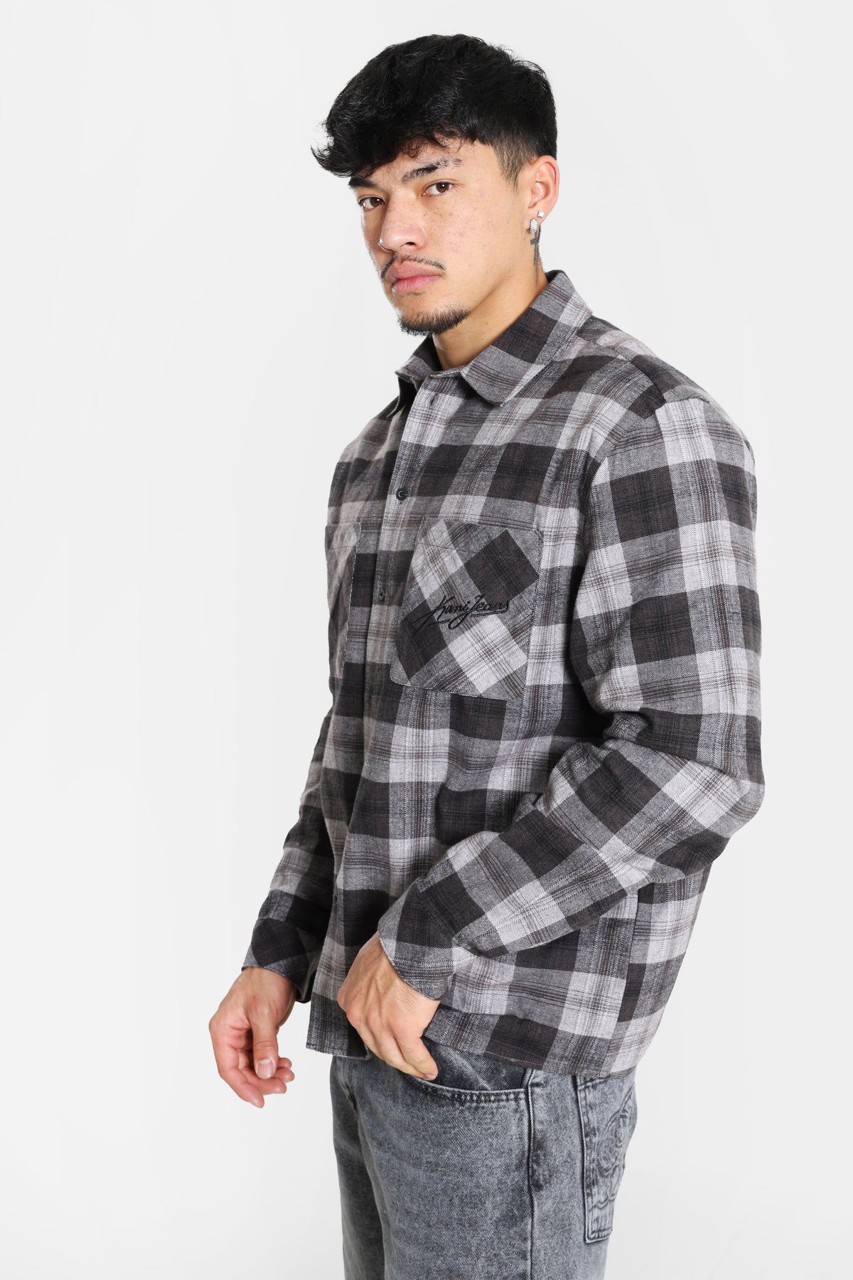 Oversize Hemd - Black + Dark Grey