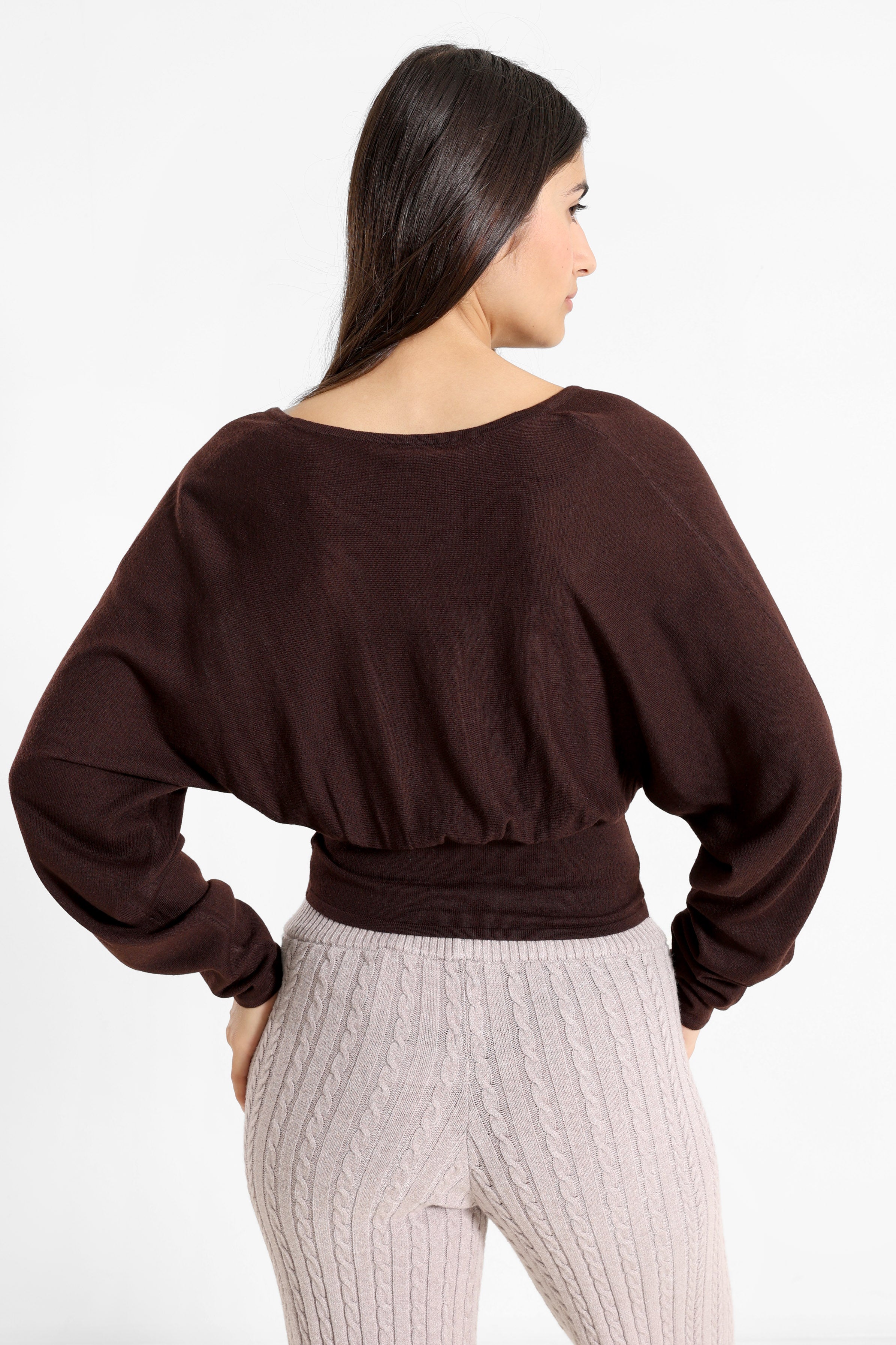 Fine knit jumper - Brun foncé