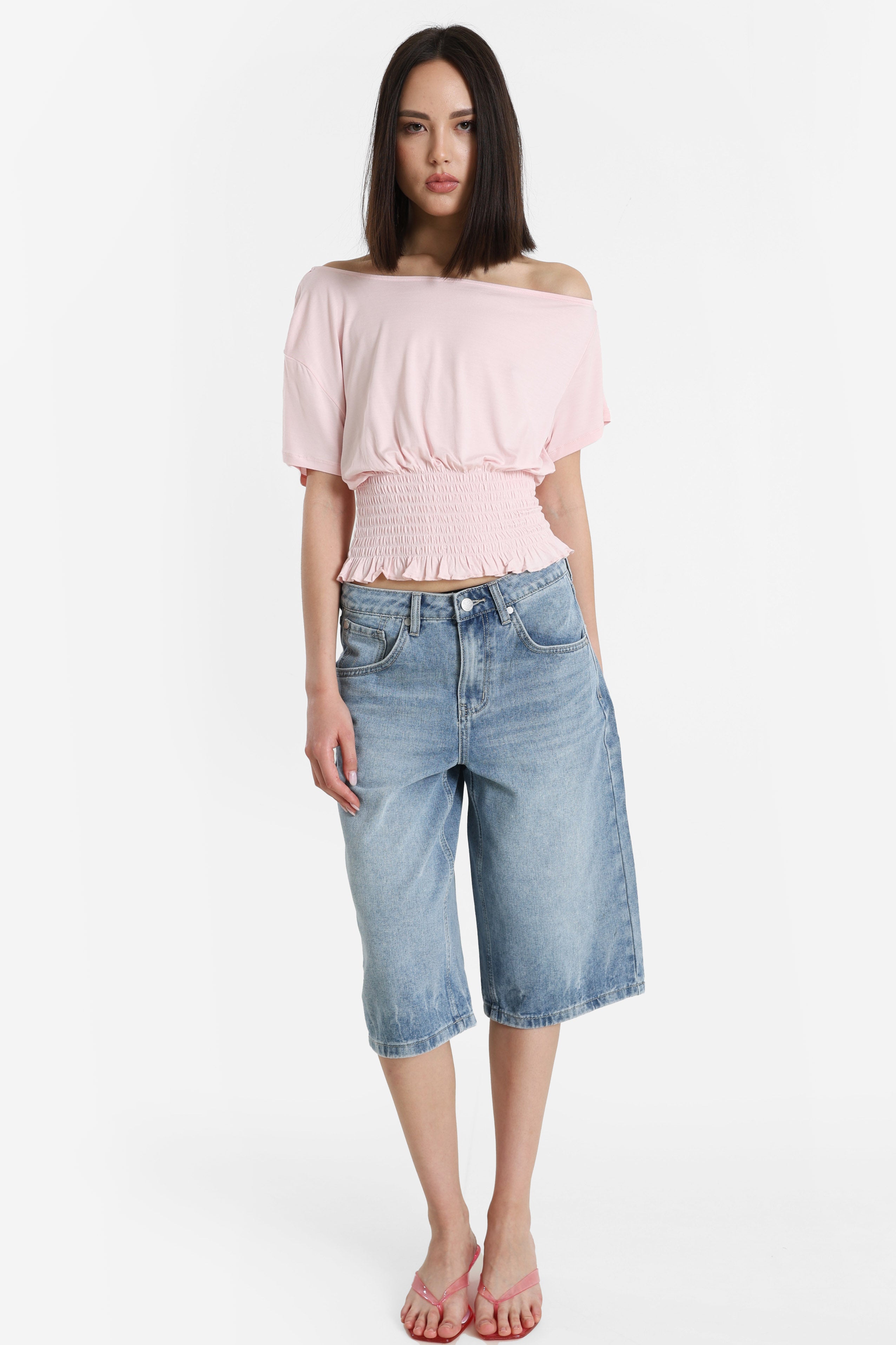 T-Shirt one shoulder - Rose