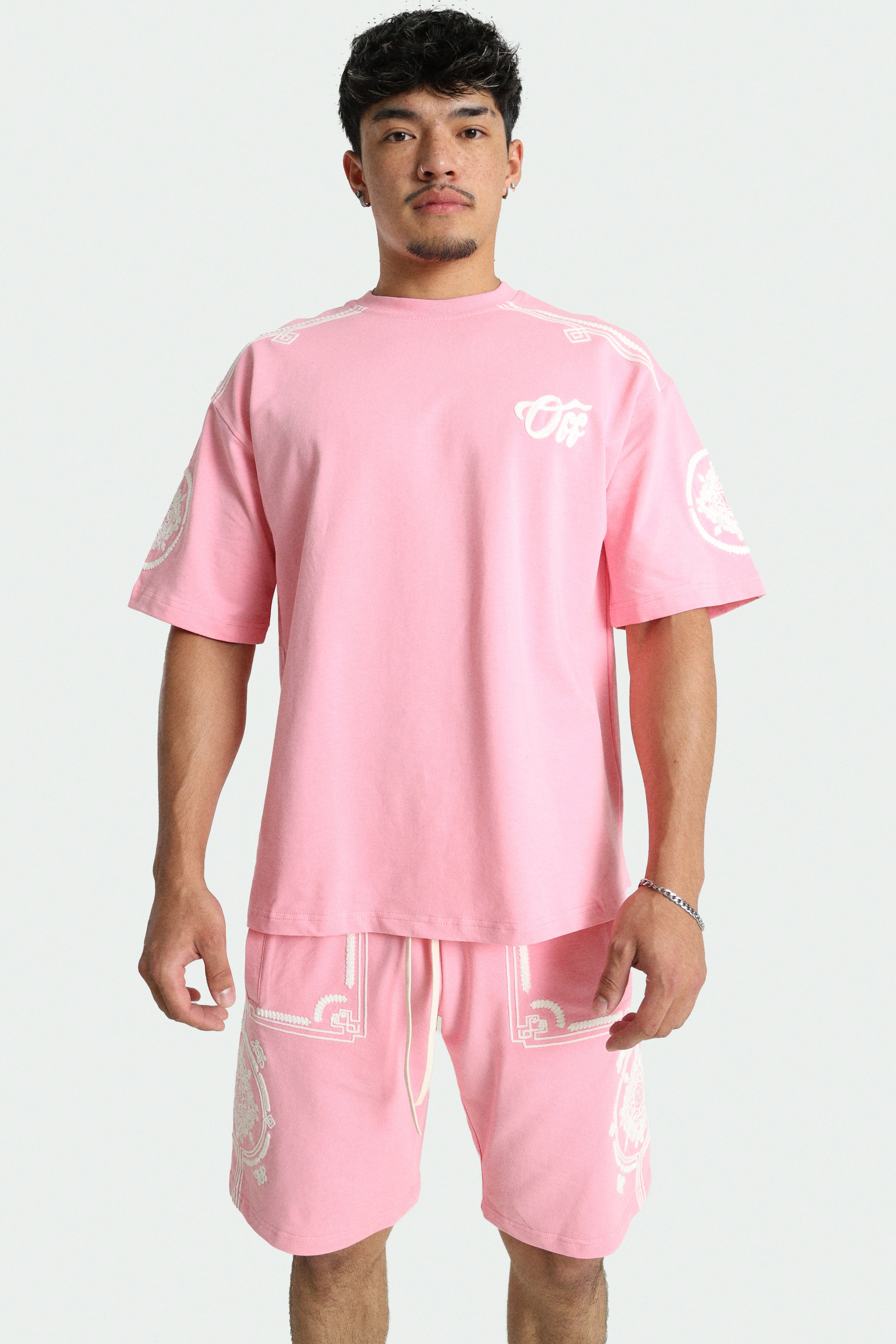 T-Shirt  - Pink + White