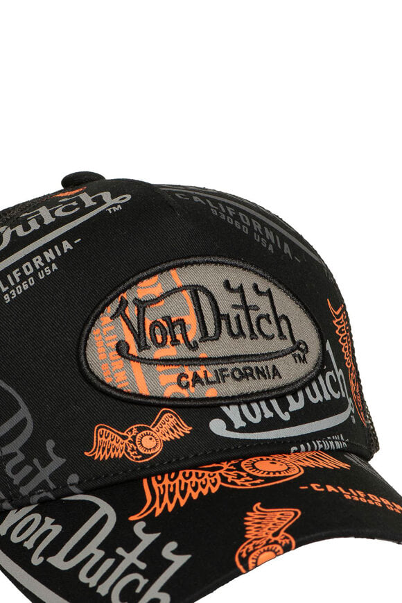 Casquette trucker / snapback - Black + Grey + Orange