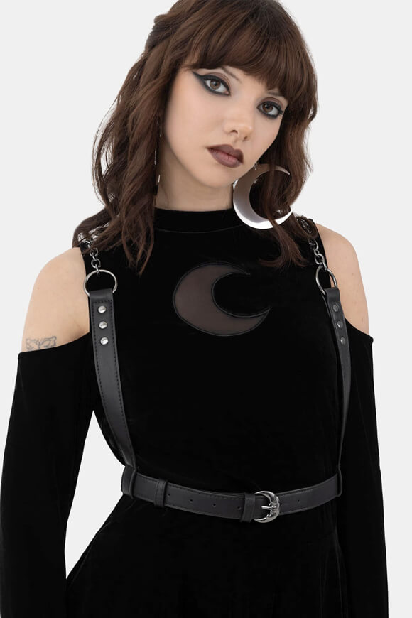 Alacine Samt Minikleid - Black