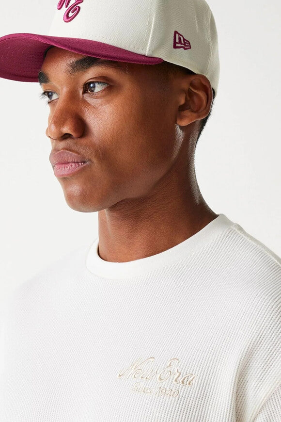 Oversized T-shirt with waffle texture - Offwhite