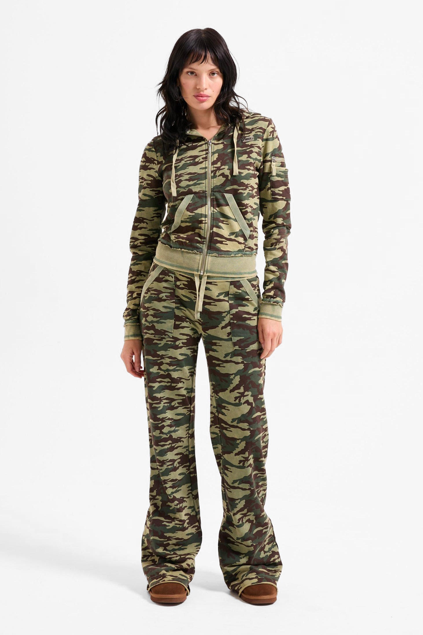 Badwater Kapuzensweatjacke - Green Camo