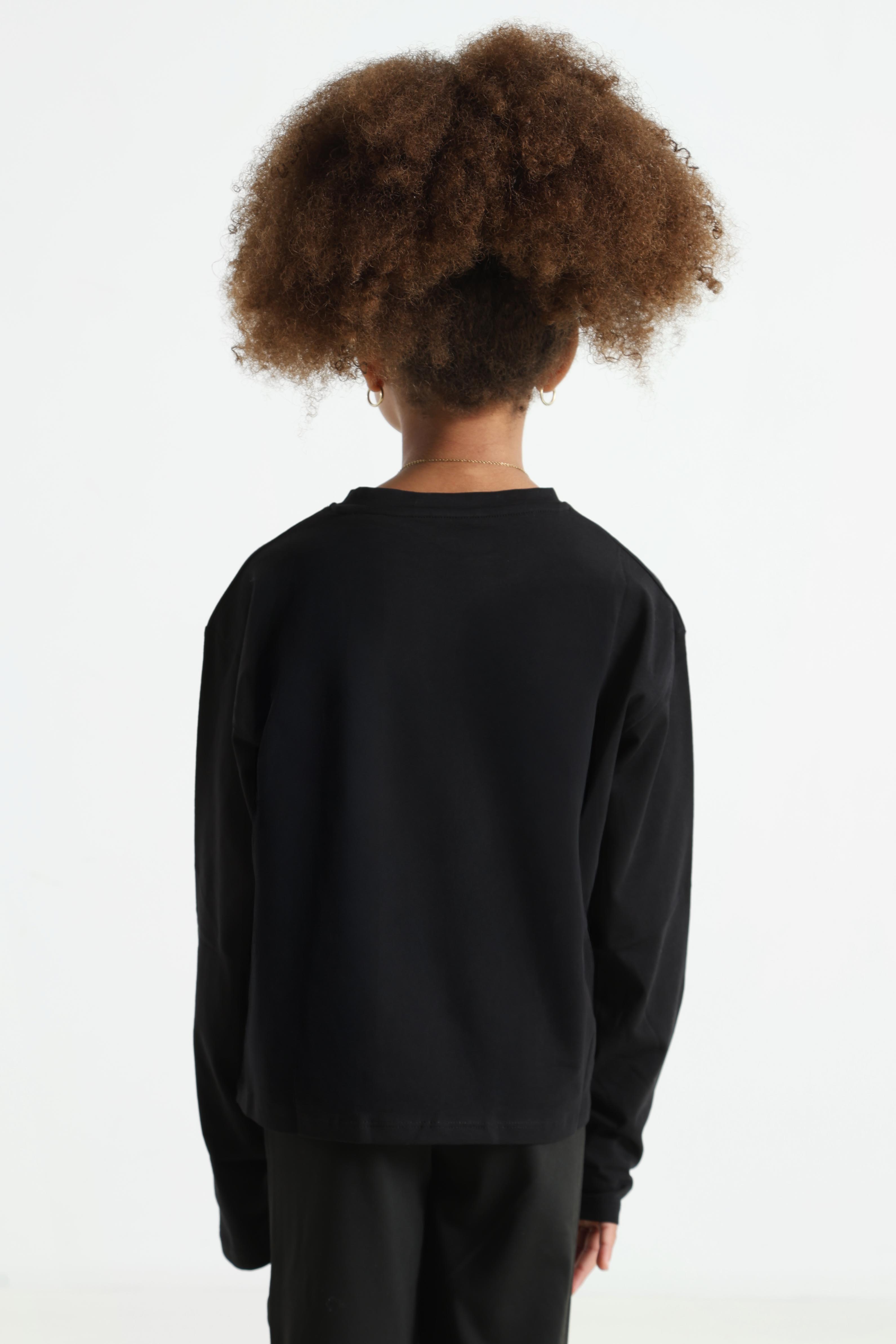 Crop Langarmshirt - Jet Black