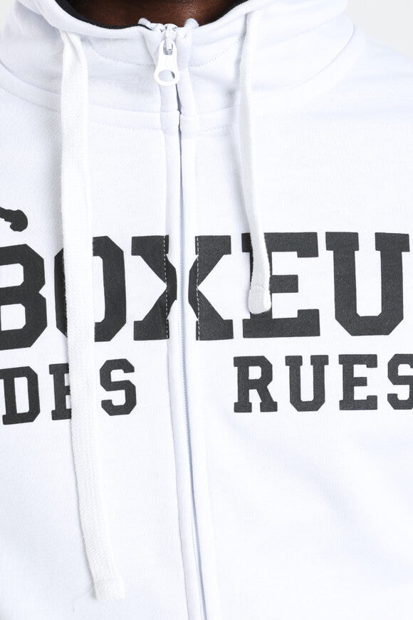 Kapuzensweatjacke - White + Black