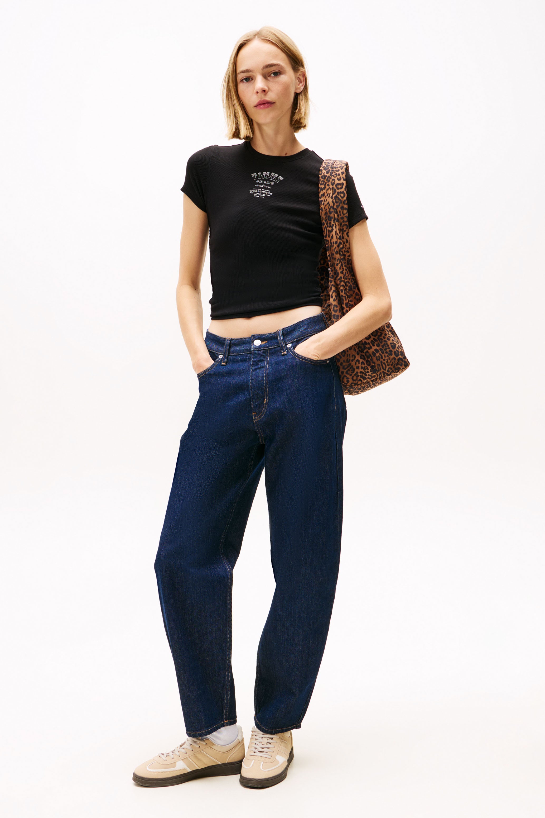 Geripptes T-Shirt - Black