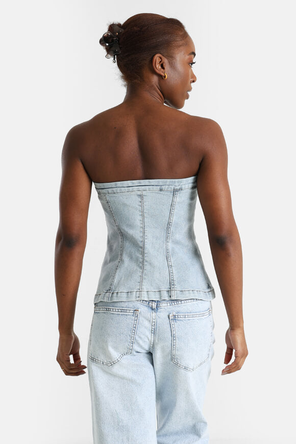 Top corsetto in jeans - denim blu chiaro