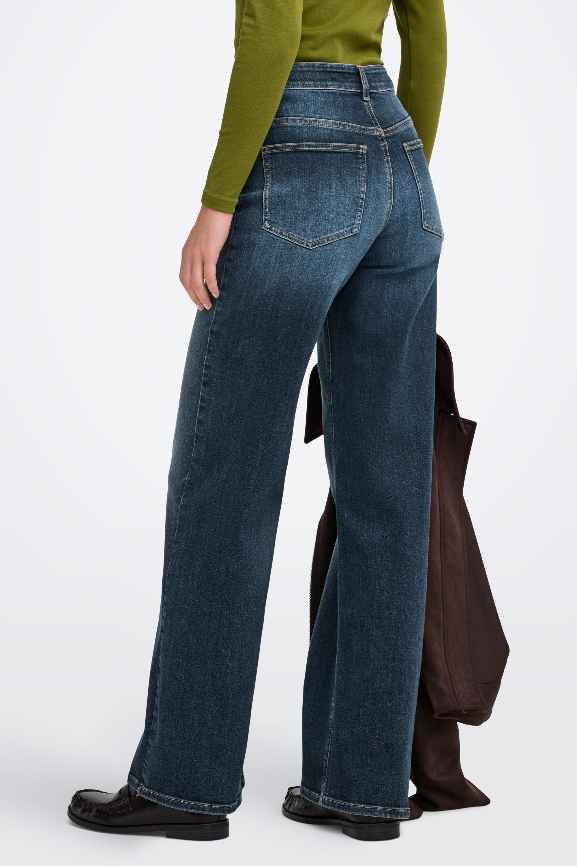 Madison Blush Wide Leg Jeans L32 - Dark Blue Denim
