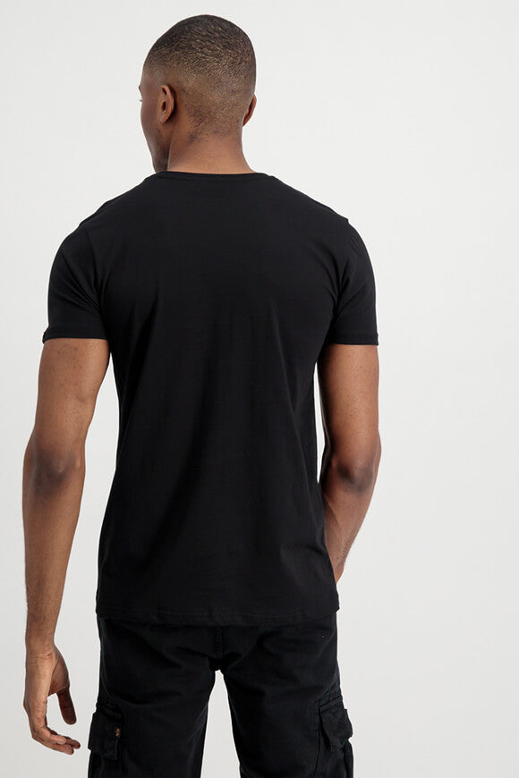 Basic Foil Print T-Shirt - Black + Yellow Gold