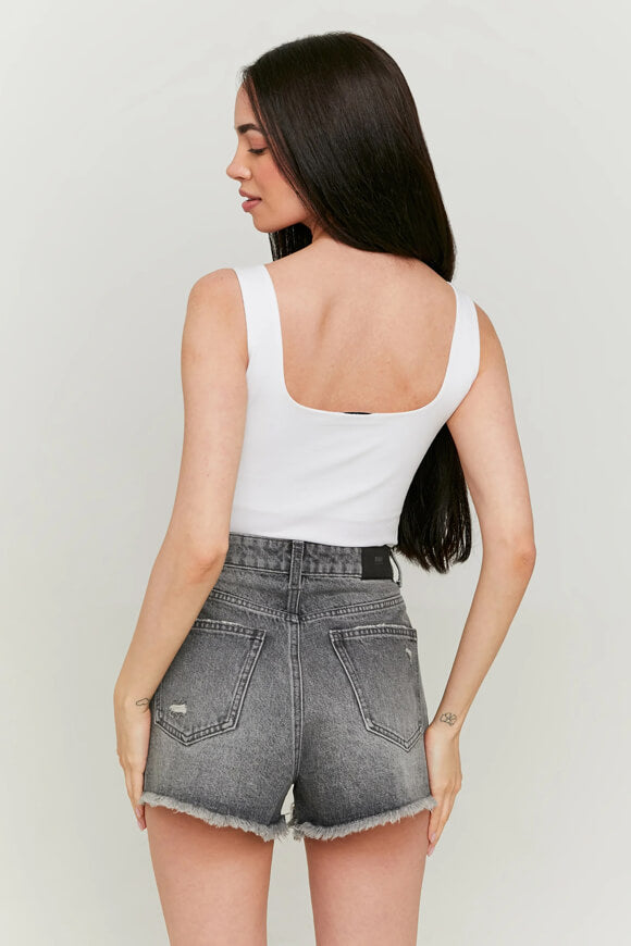 Mom fit denim shorts - dark gray denim