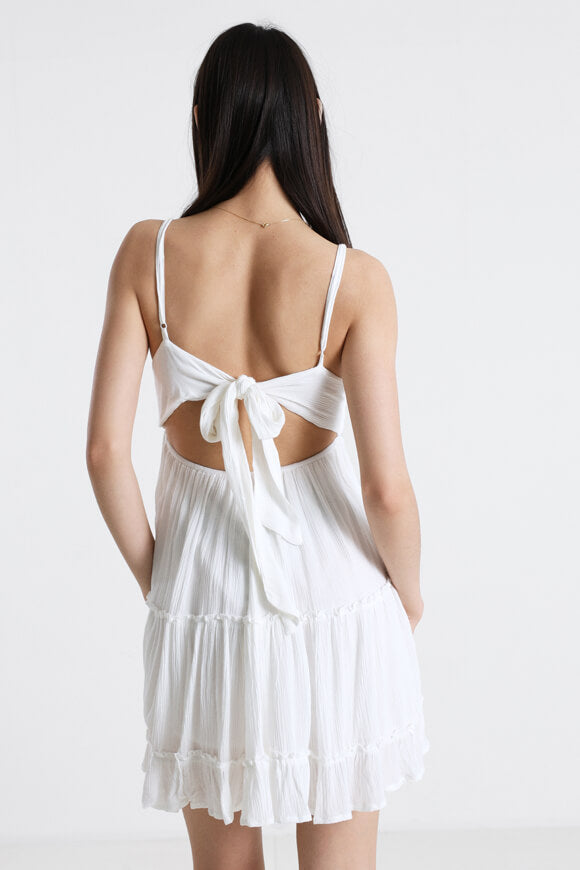 Mini dress with crochet details - Offwhite