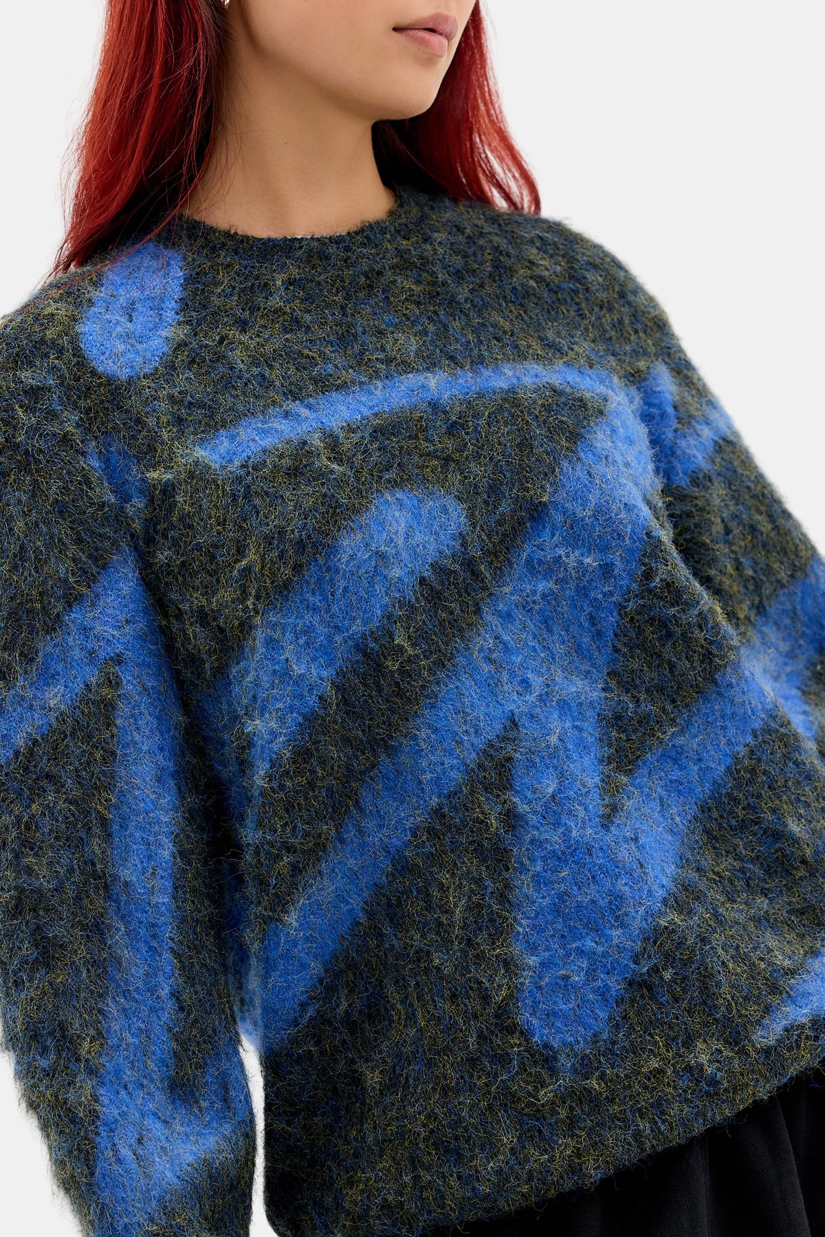 Pull en tricot poilu