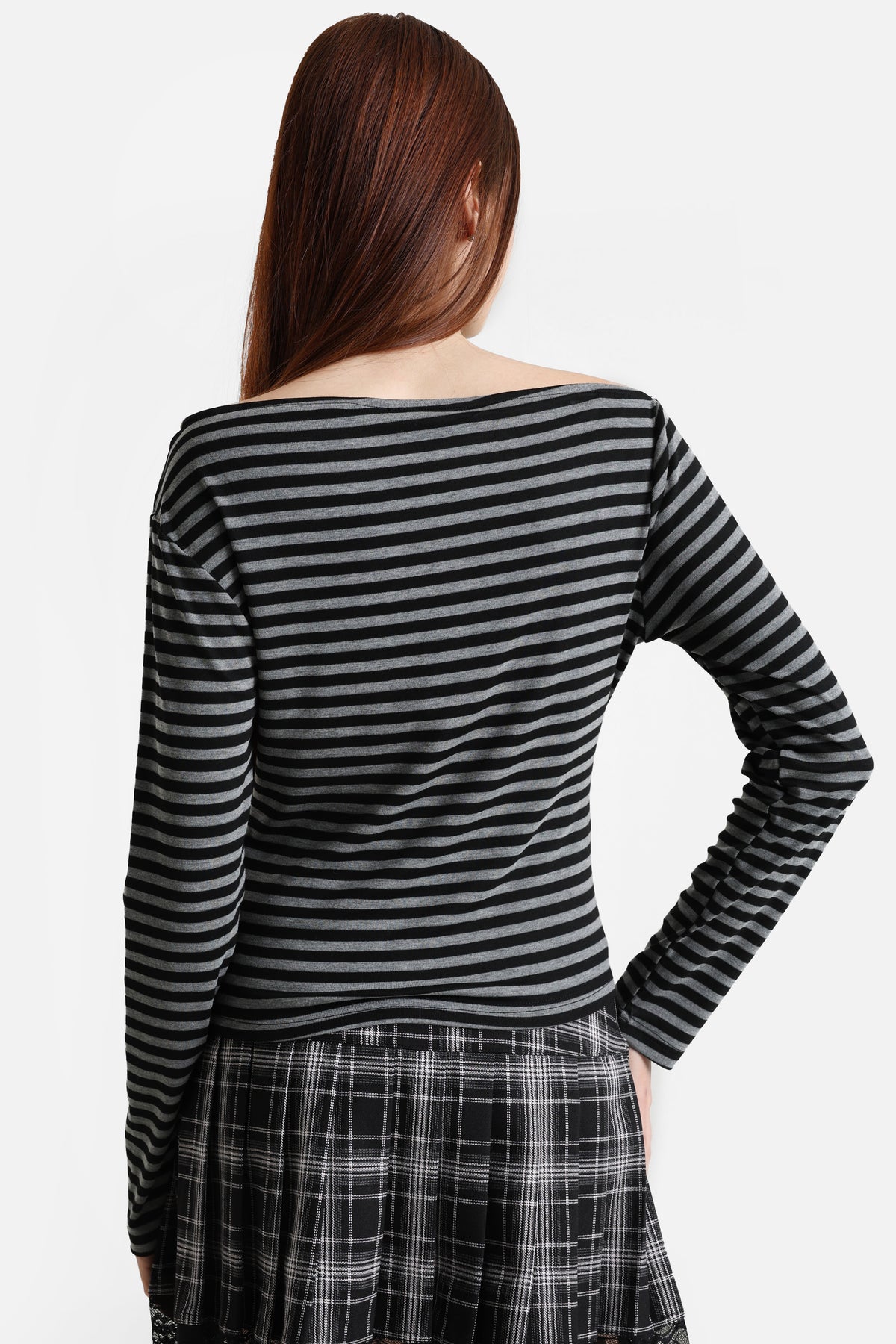 Camicia maniche lunghe - Nero + Grigio mélange scuro