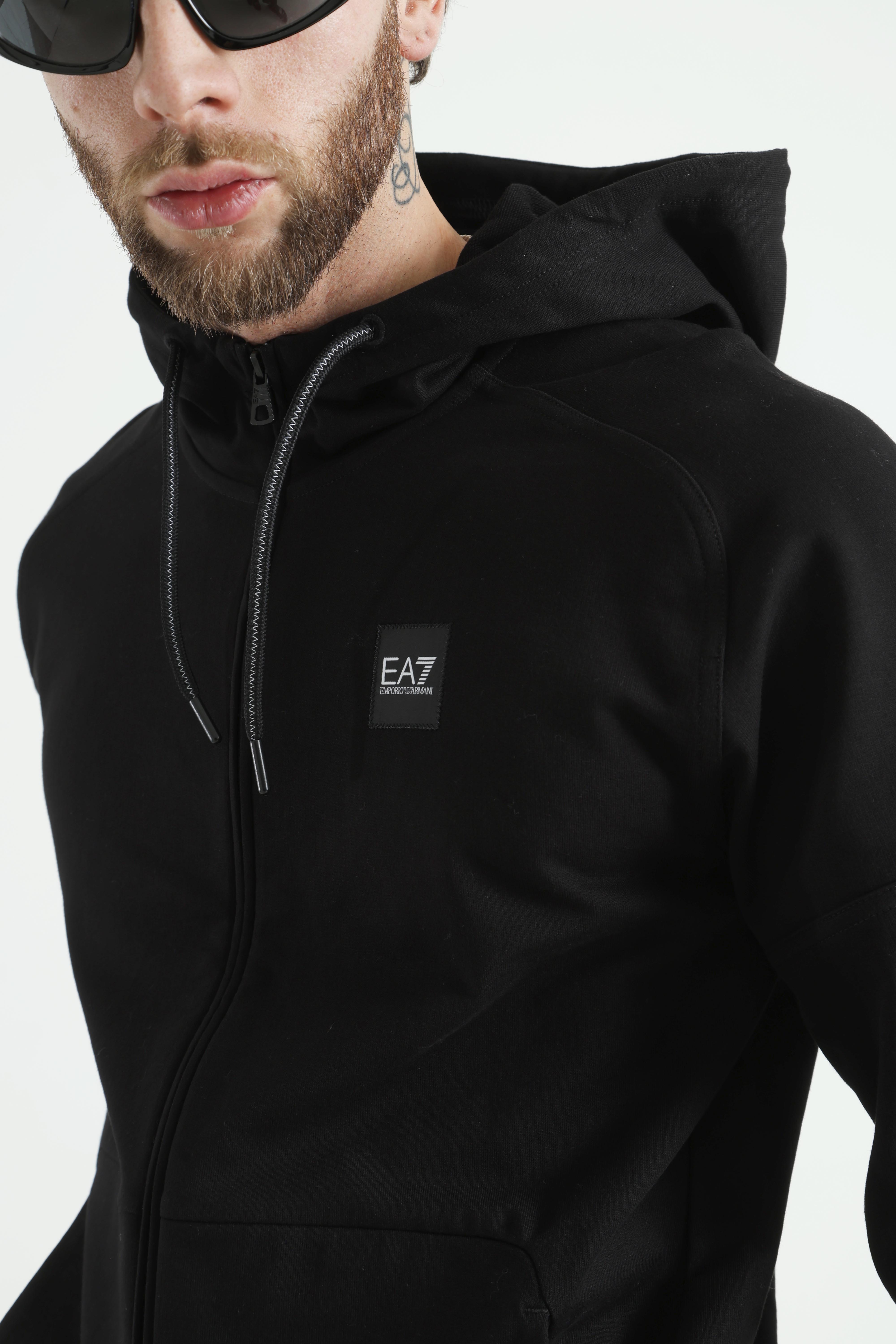 Kapuzensweatjacke - Black
