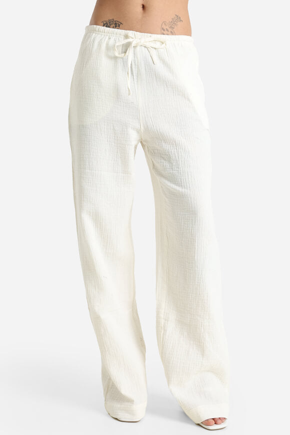 Wide leg muslin trousers - Ecru