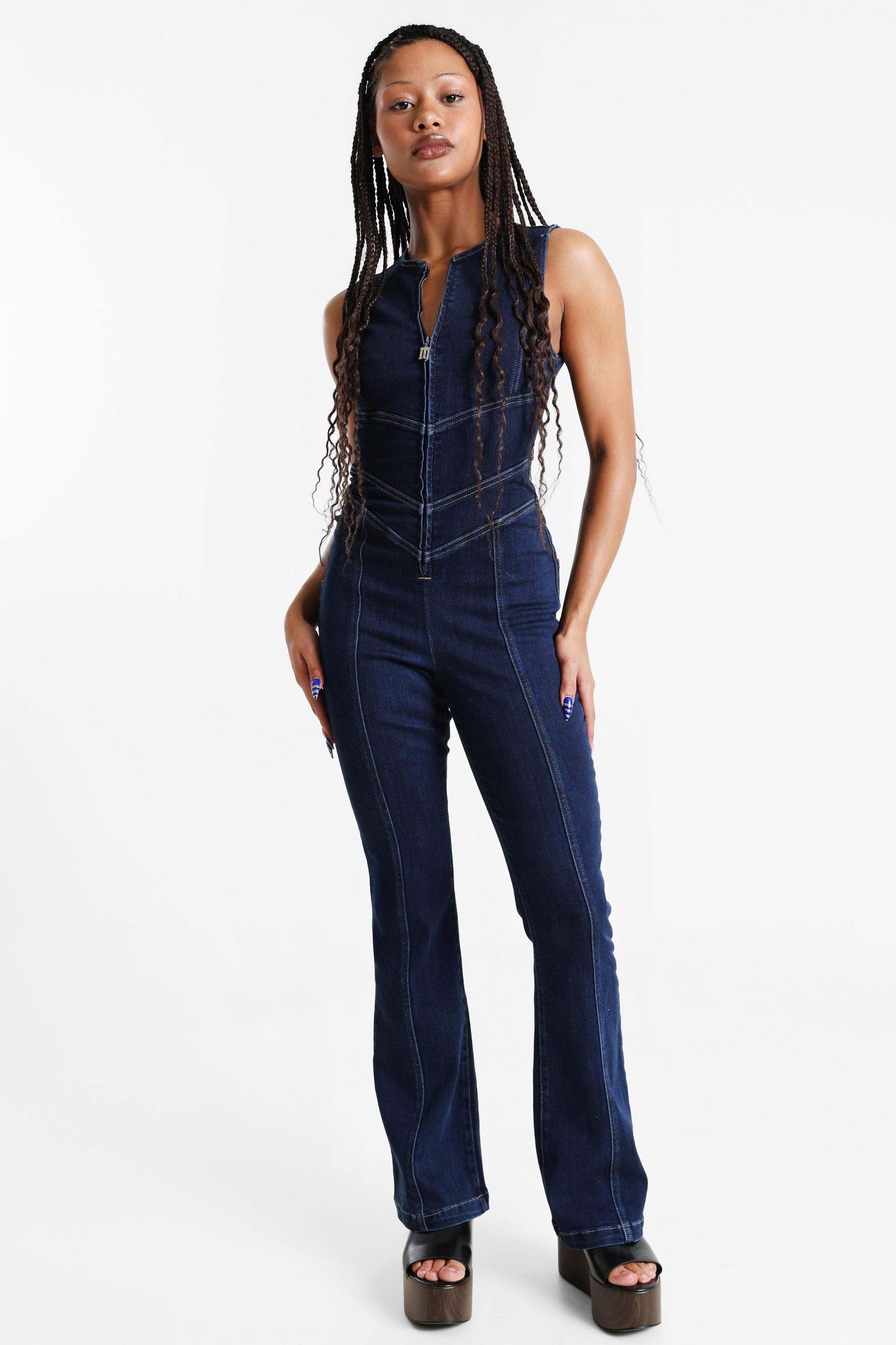 Langer Jeans Overall - Dunkelblau