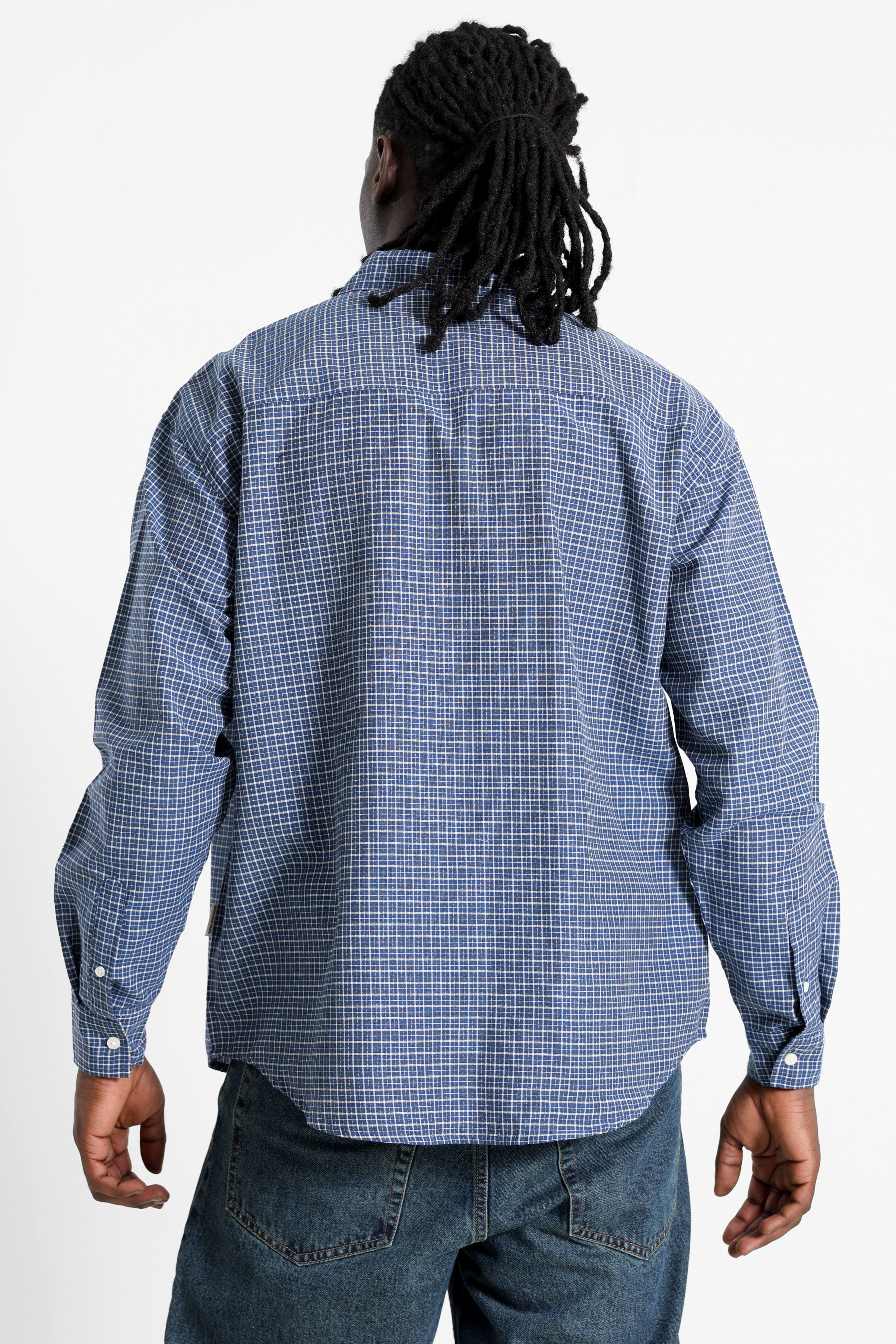 RRADAM Oversize Karohemd - Blue