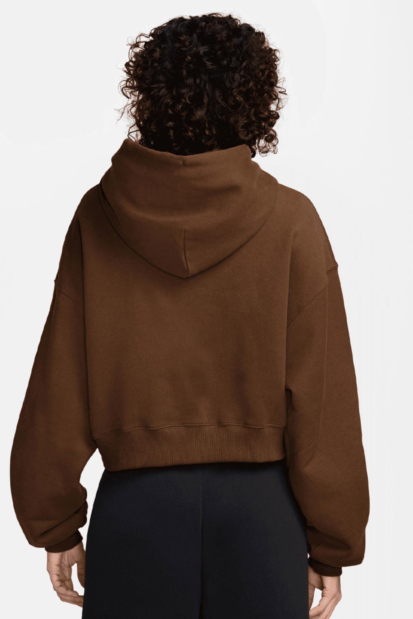 Oversized zip-up hoodie with hood - Cacao Wow