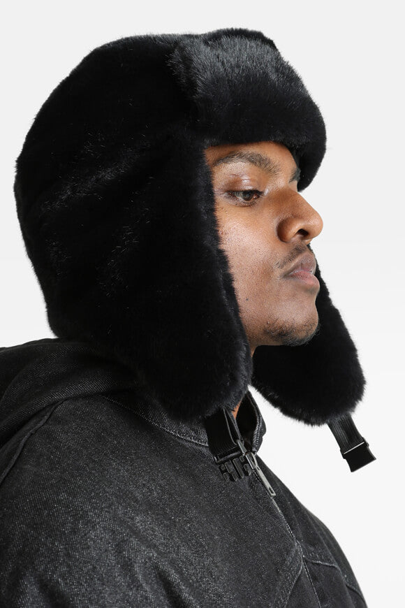 Chapka en fourrure synthétique - Noir