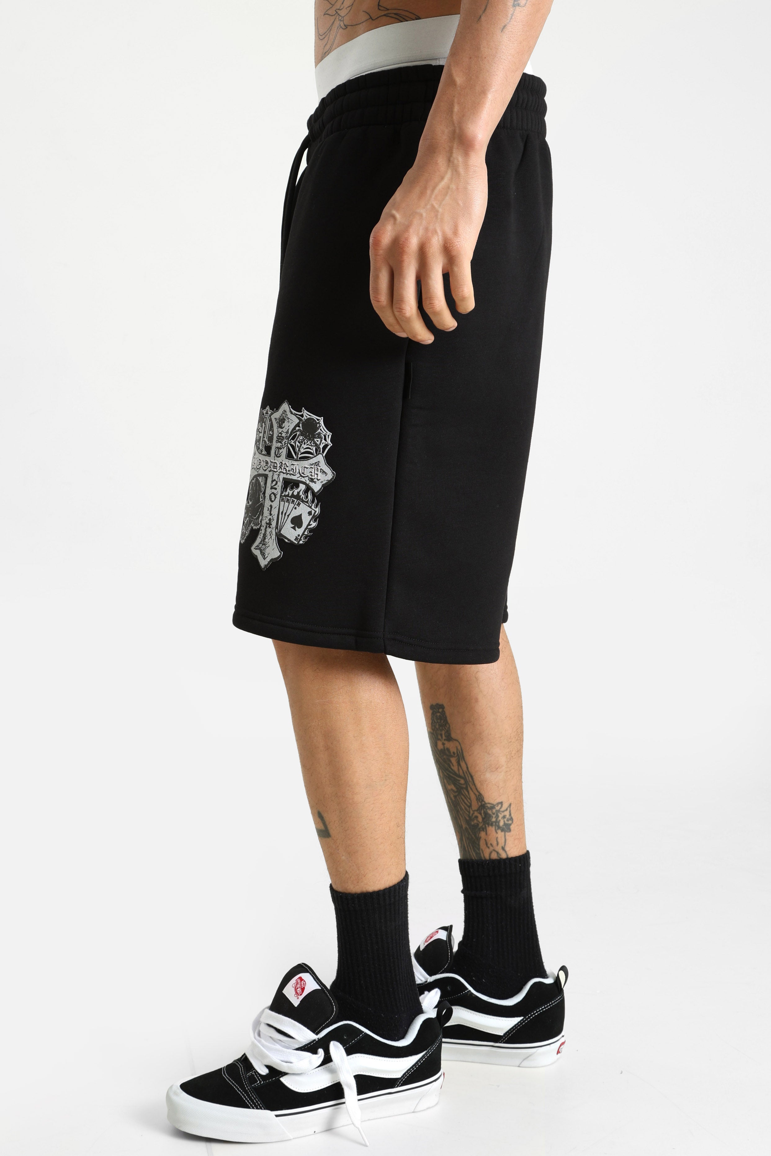 Sweatshorts - Black + Dawn Blue + Festival Bloom