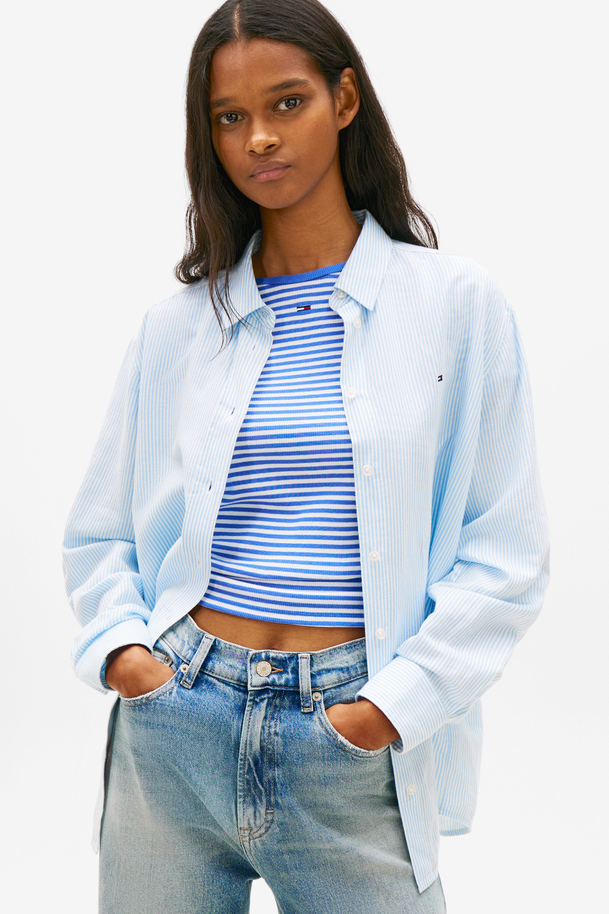 Leinenhemd - Light Powdery Blue