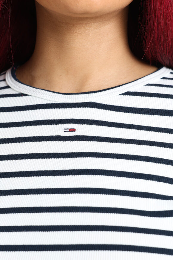 Essential ribbed t-shirt - Offwhite + Navy