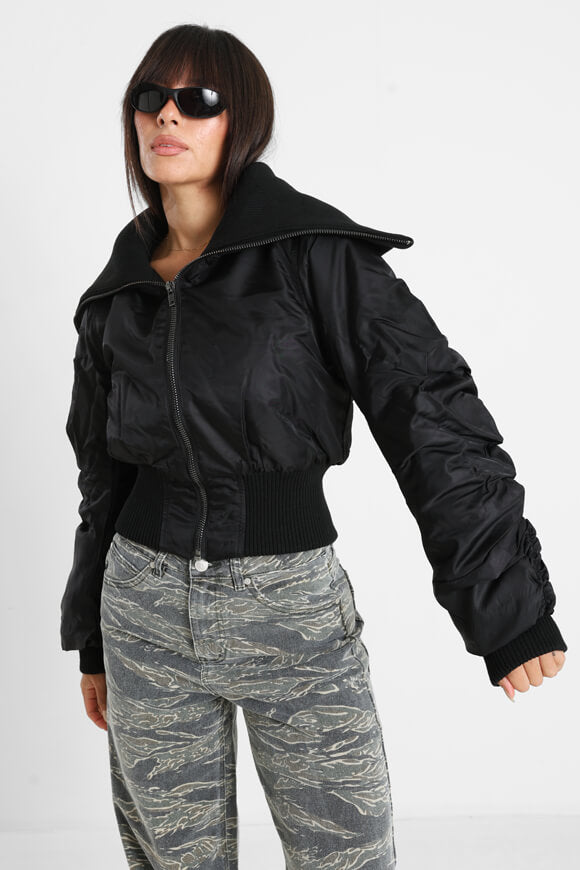Missue - Crop Bomberjacke - Black