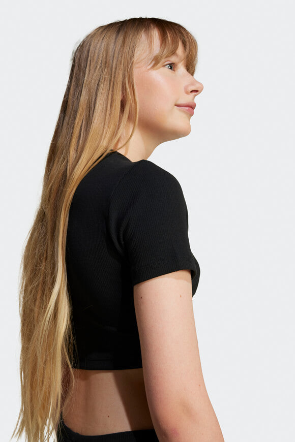 T-shirt à côtes - Noir