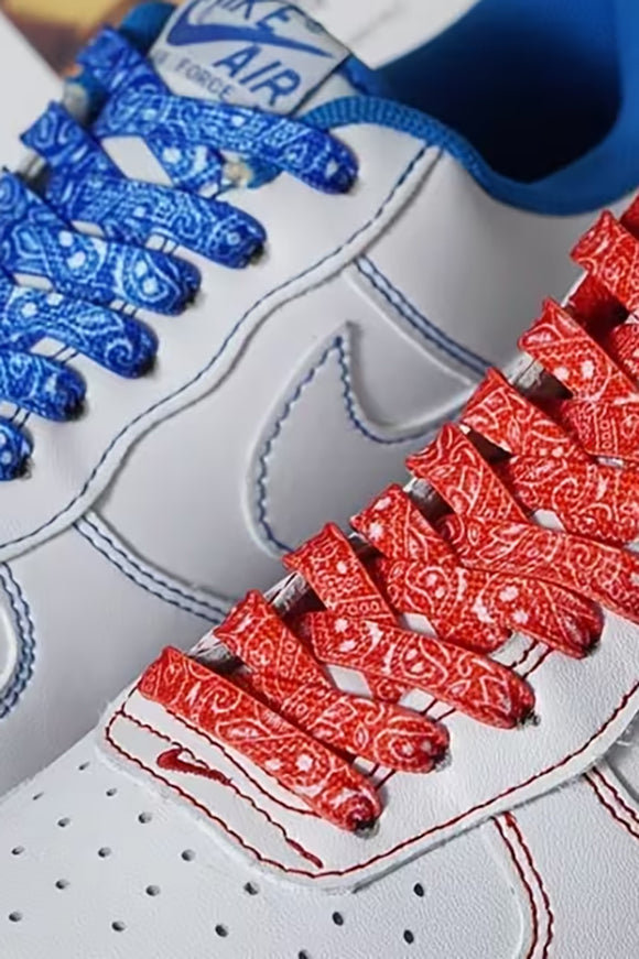 Lacci piatti 150 cm - Azzurro + Bianco