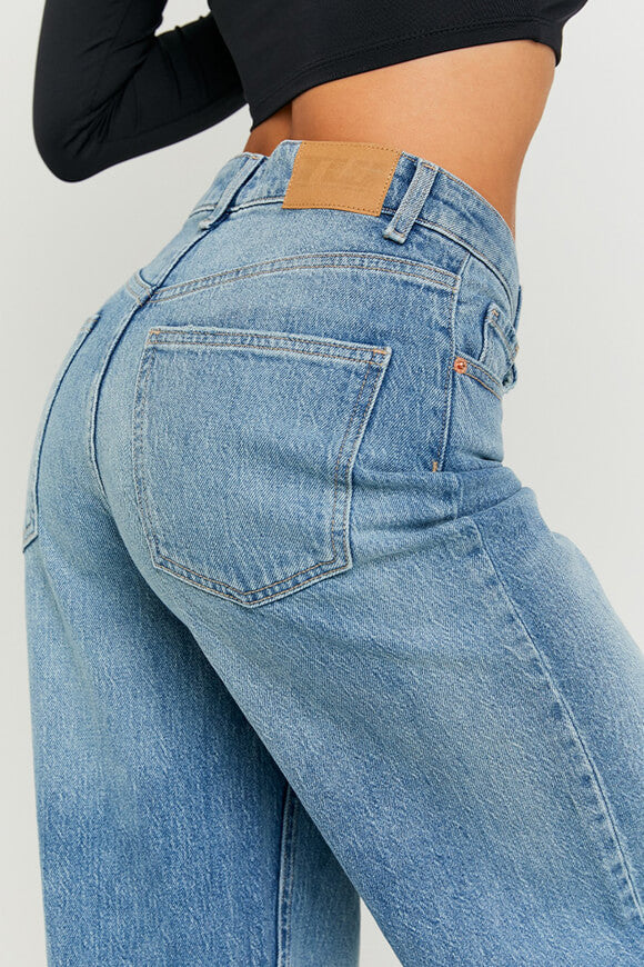 High Waist Wide Leg Jeans - Blue Medium