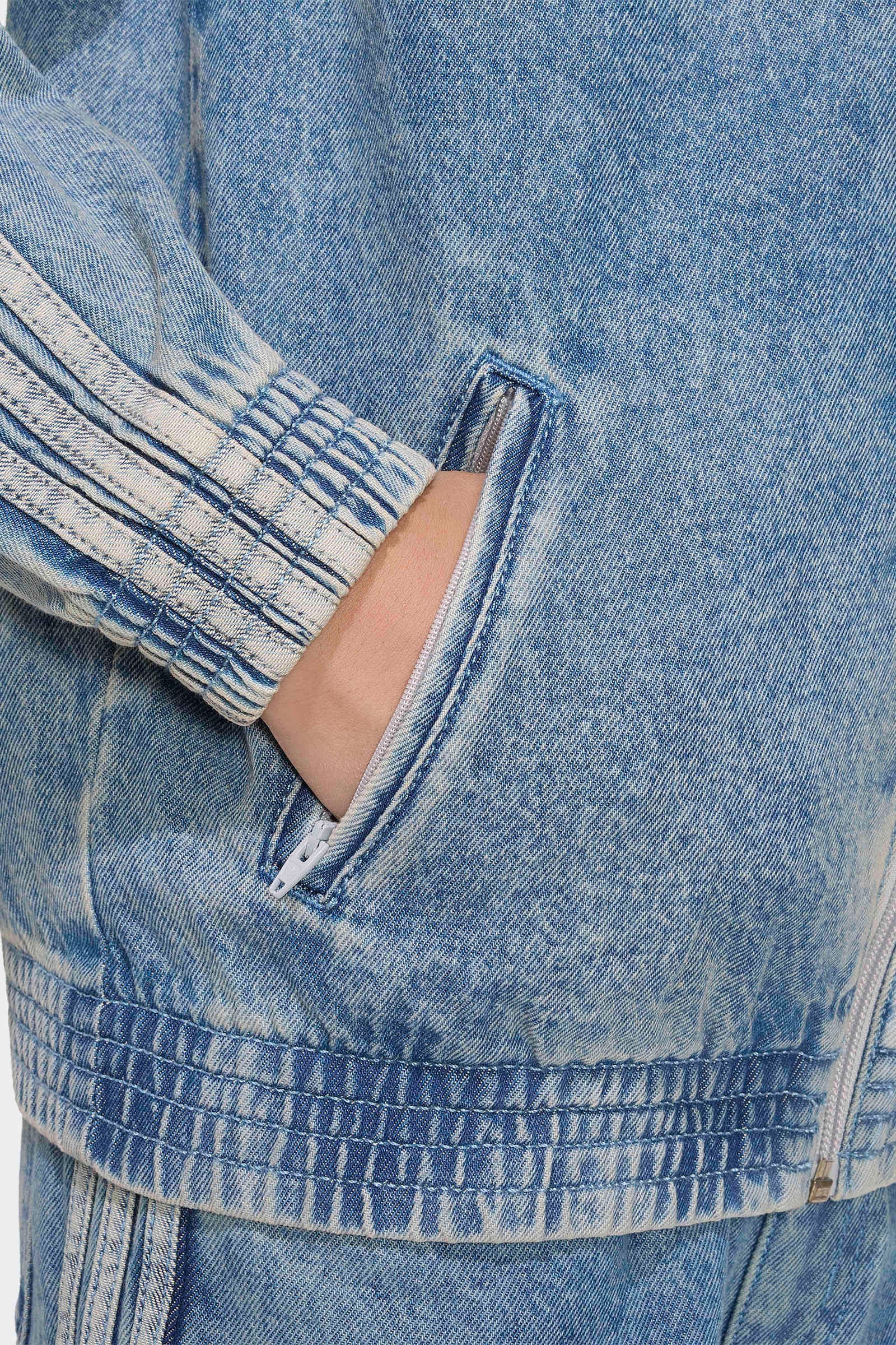 Firebird denim track jacket - Worn Blue Denim