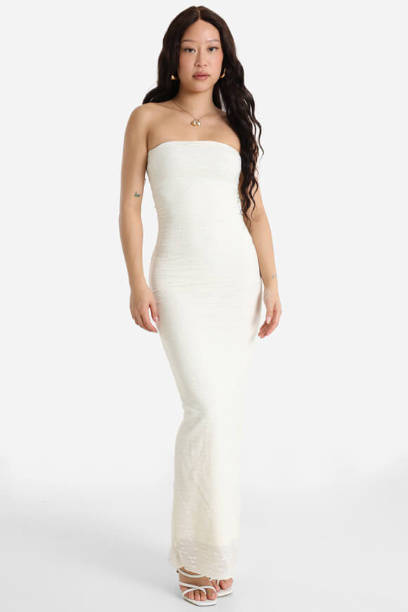 Spitzen Bandeaukleid - Ecru