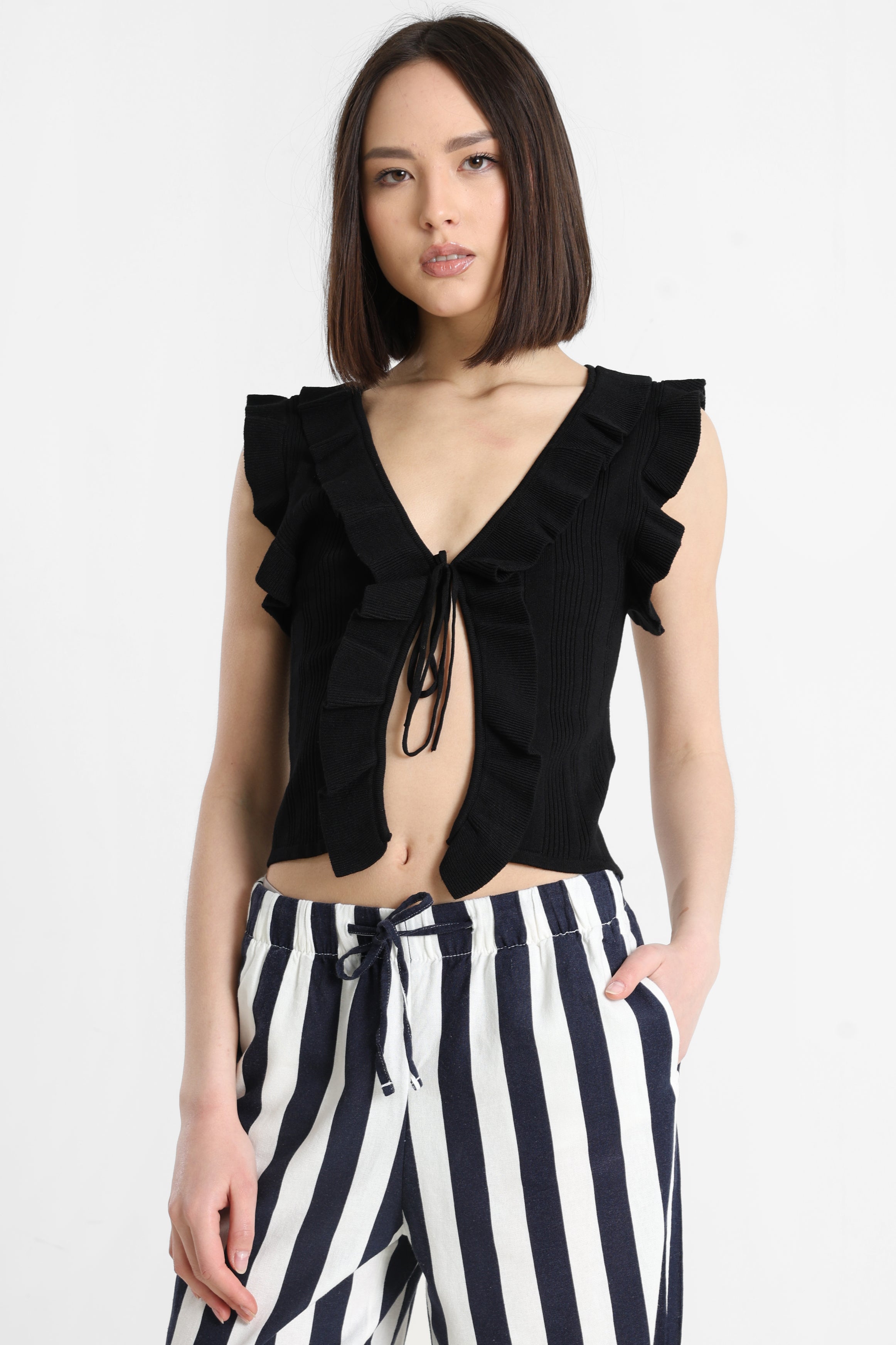 ONLMARTINE top court en tricot côtelé - Black