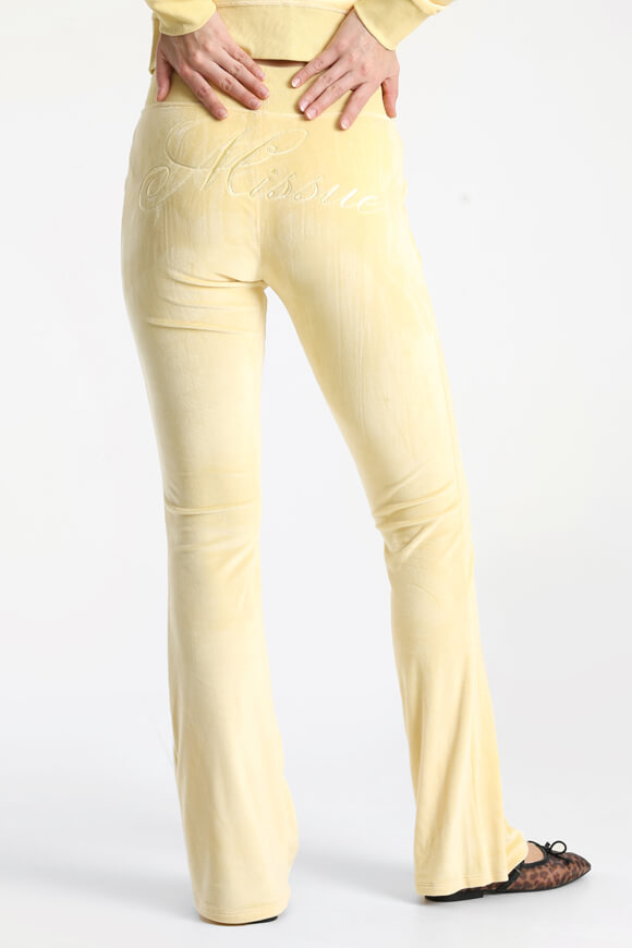 Pantaloni flare in velluto - giallo chiaro