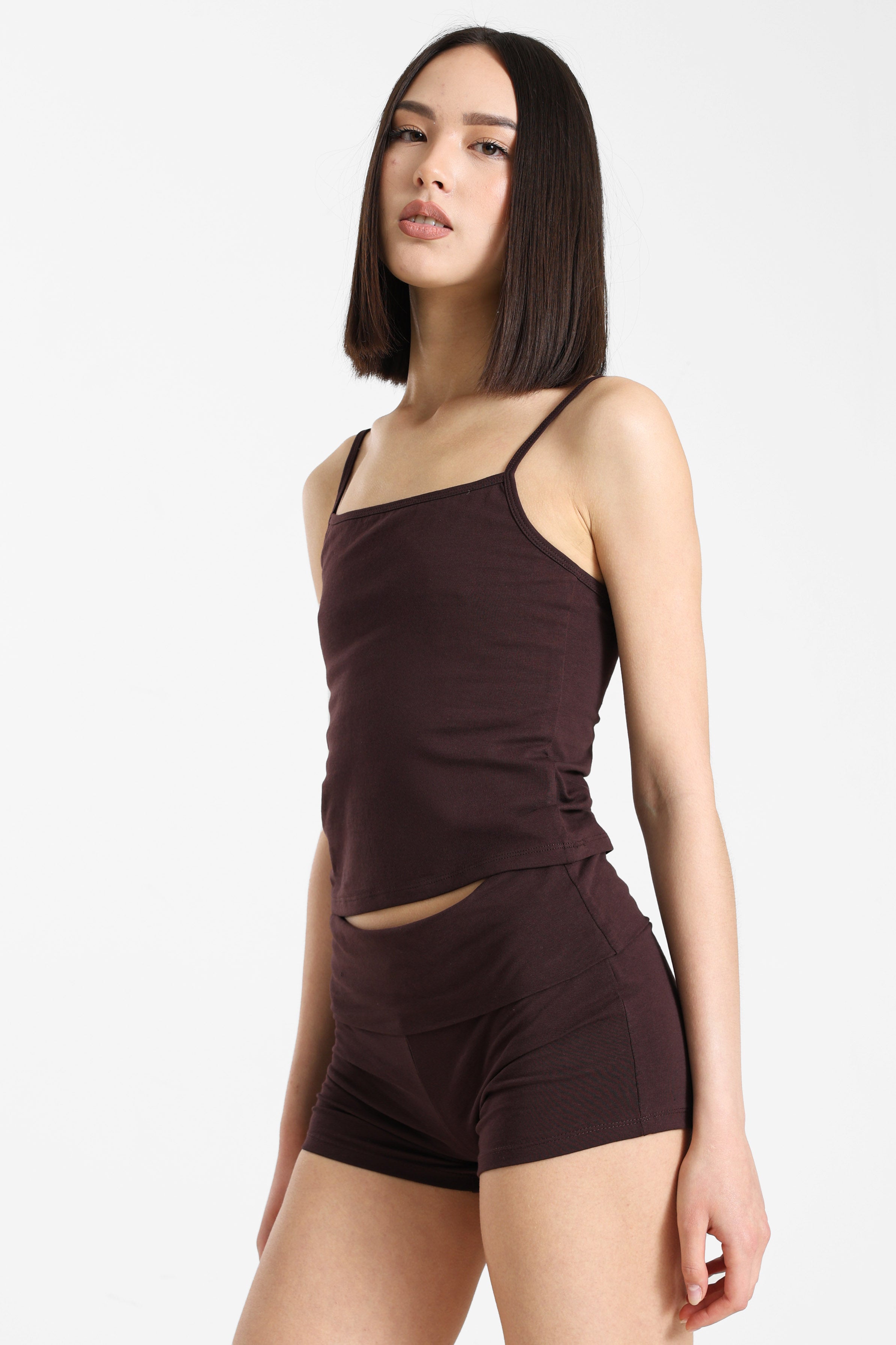 Cropped camisole top - Brun foncé